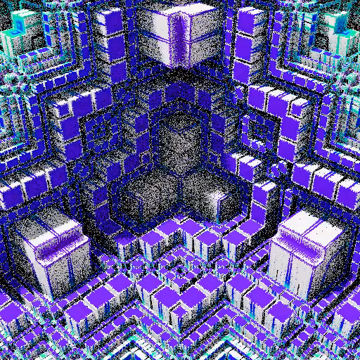 Colorful, warped cubic sponge forms #1
