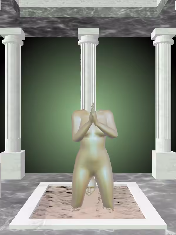 HeavenComputer: The Praying Olive Rust Woman #4755