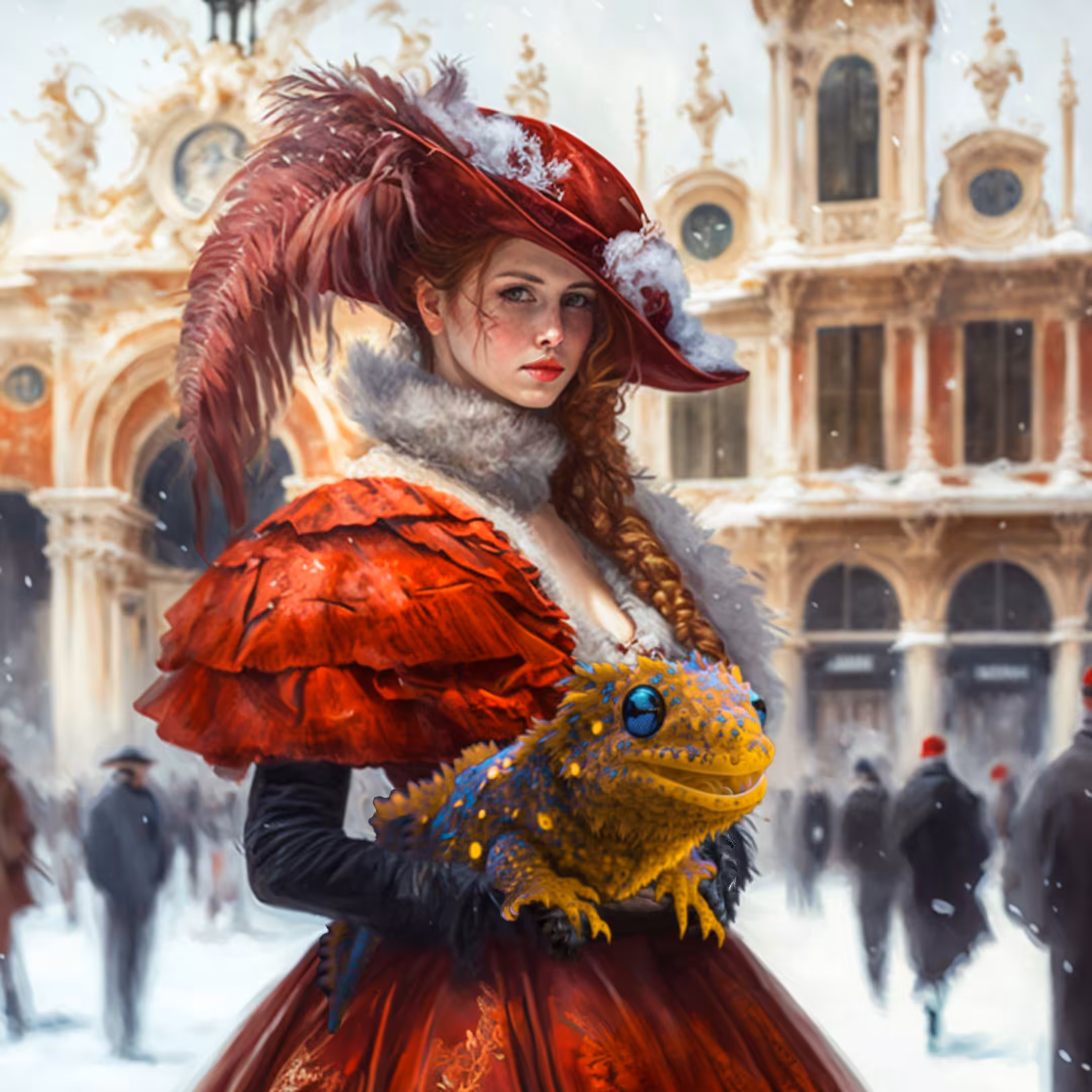 The red lady in Venice