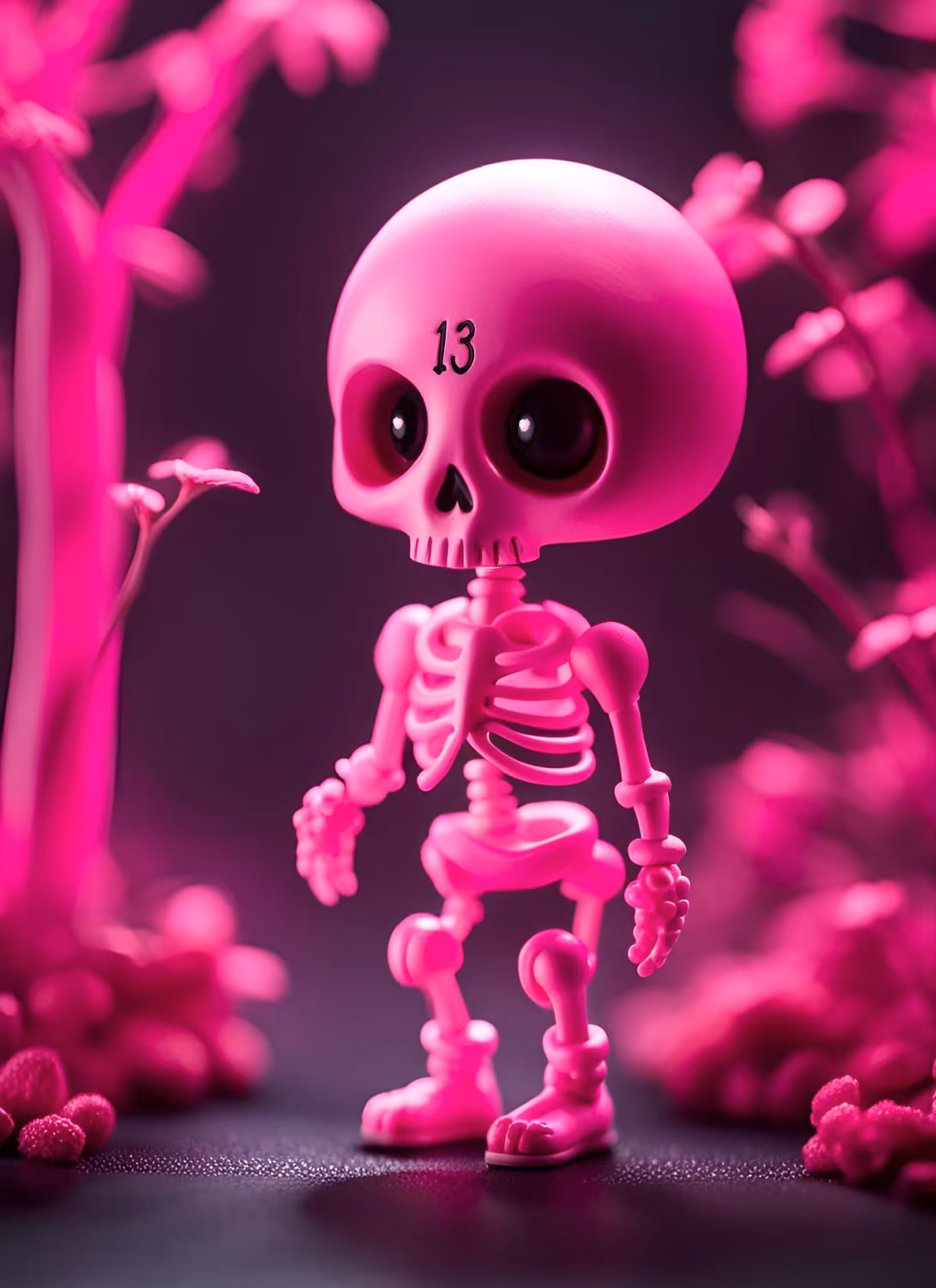 Black eyes pink skeleton 🩻 