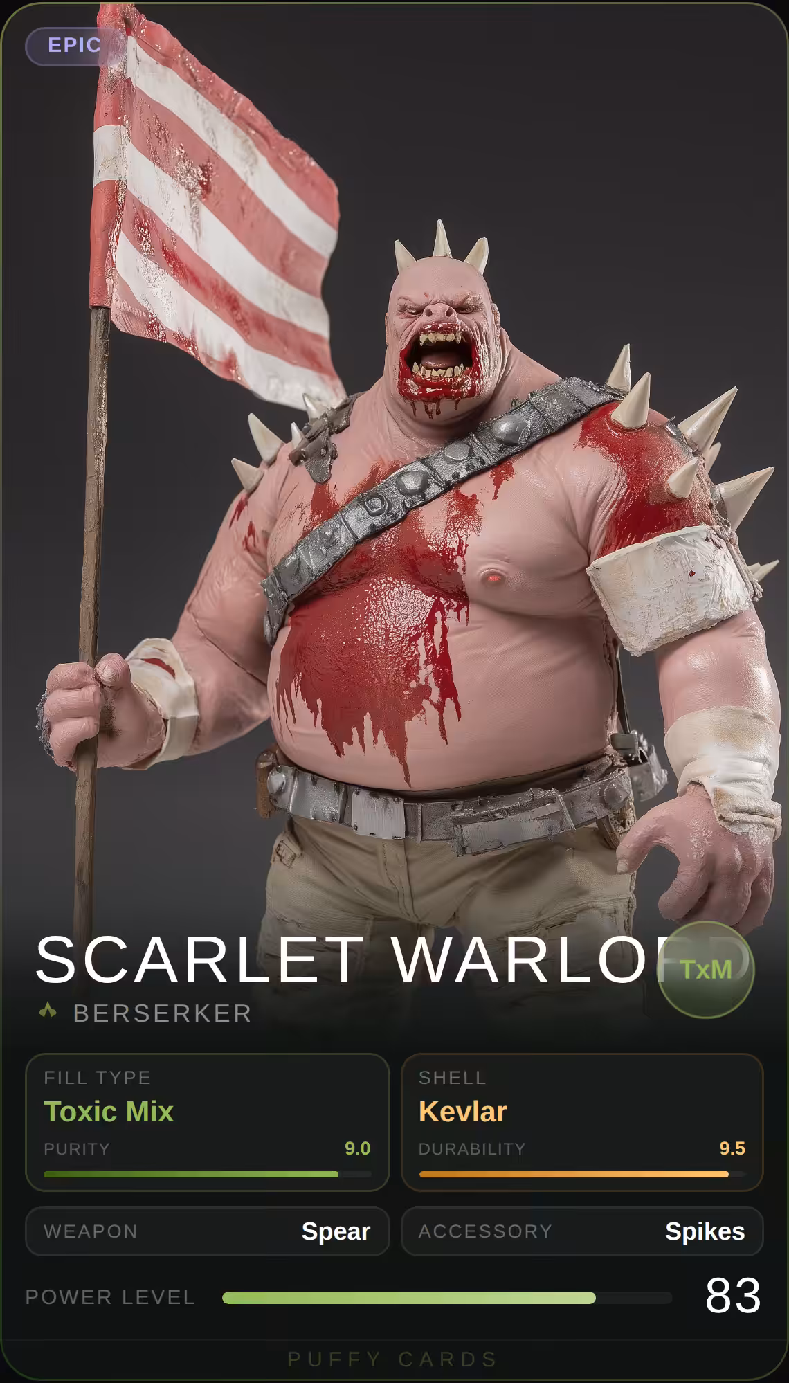 Puffy Cards: Scarlet Warlord
