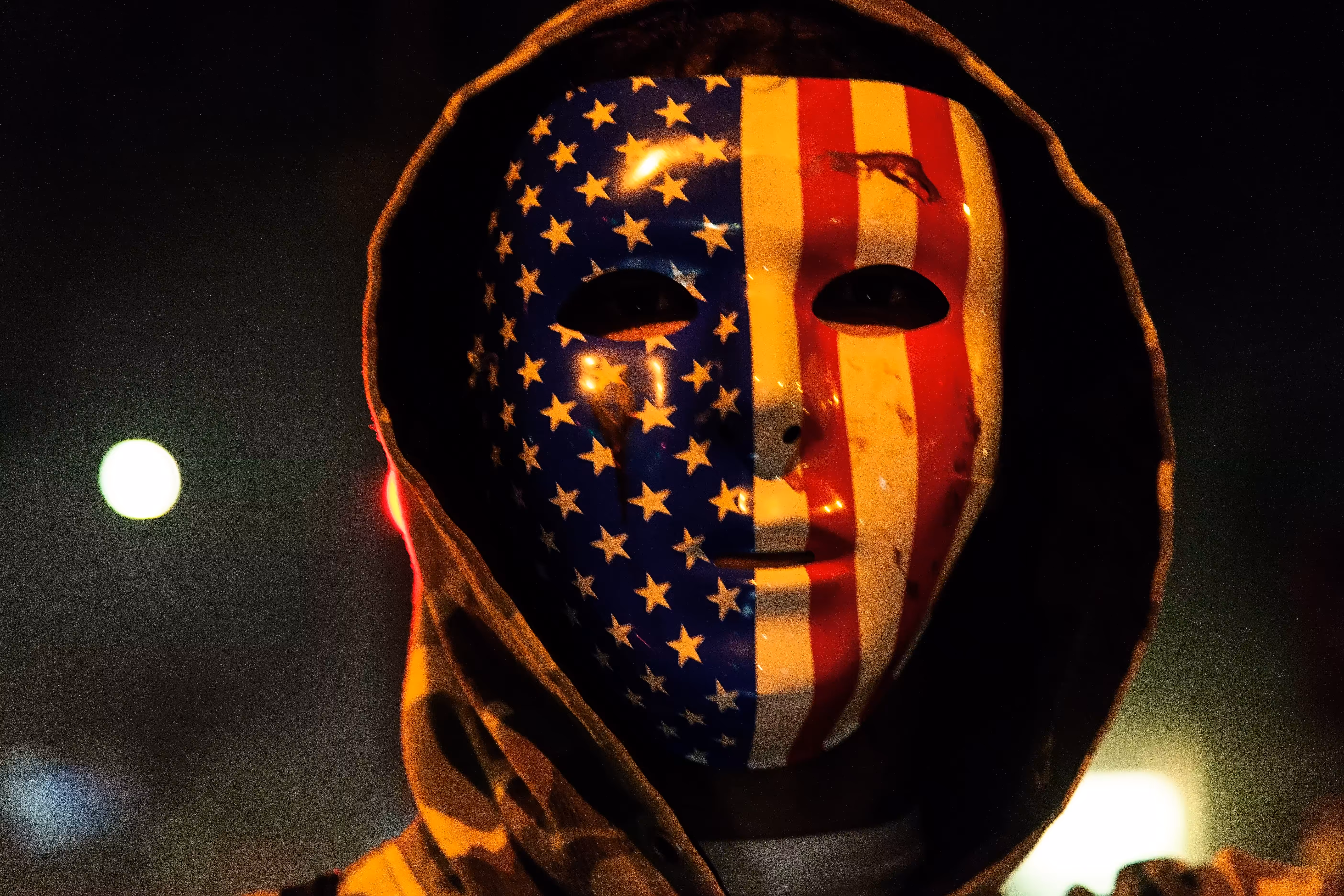 Masked Protester