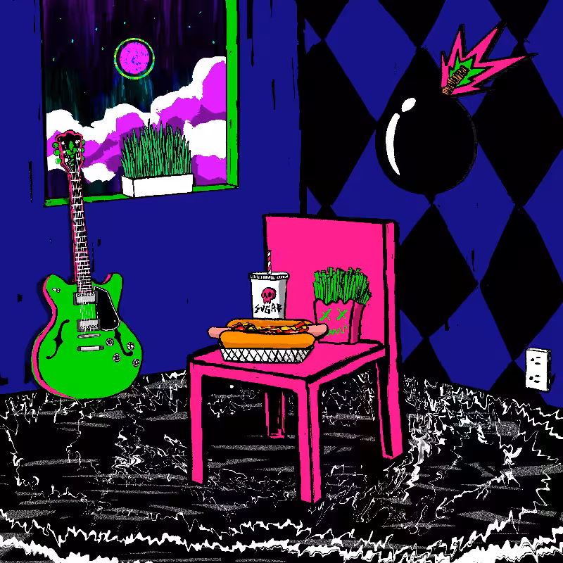 pink chair in the blue room #25