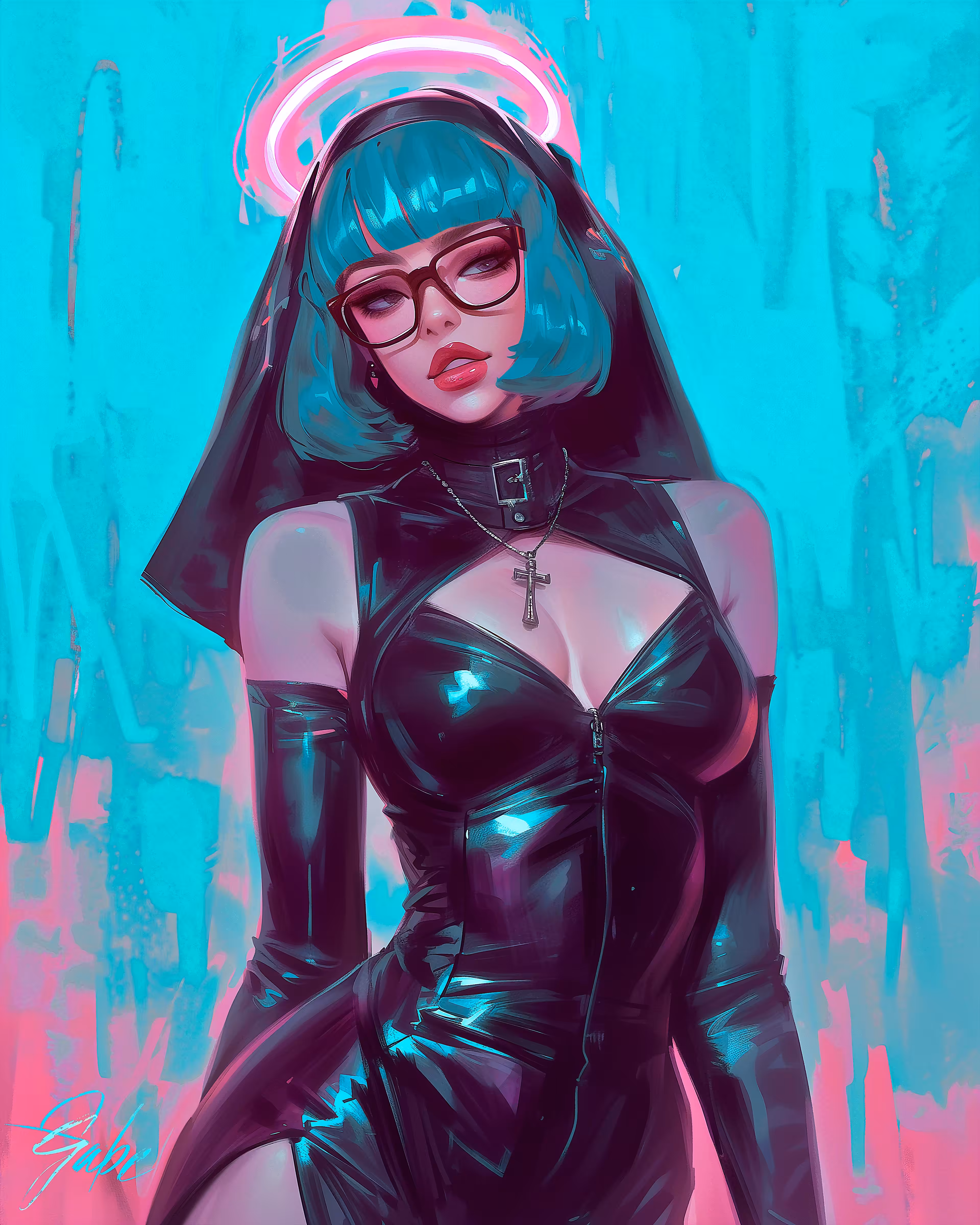 Day #090:  “Neon Nun” 