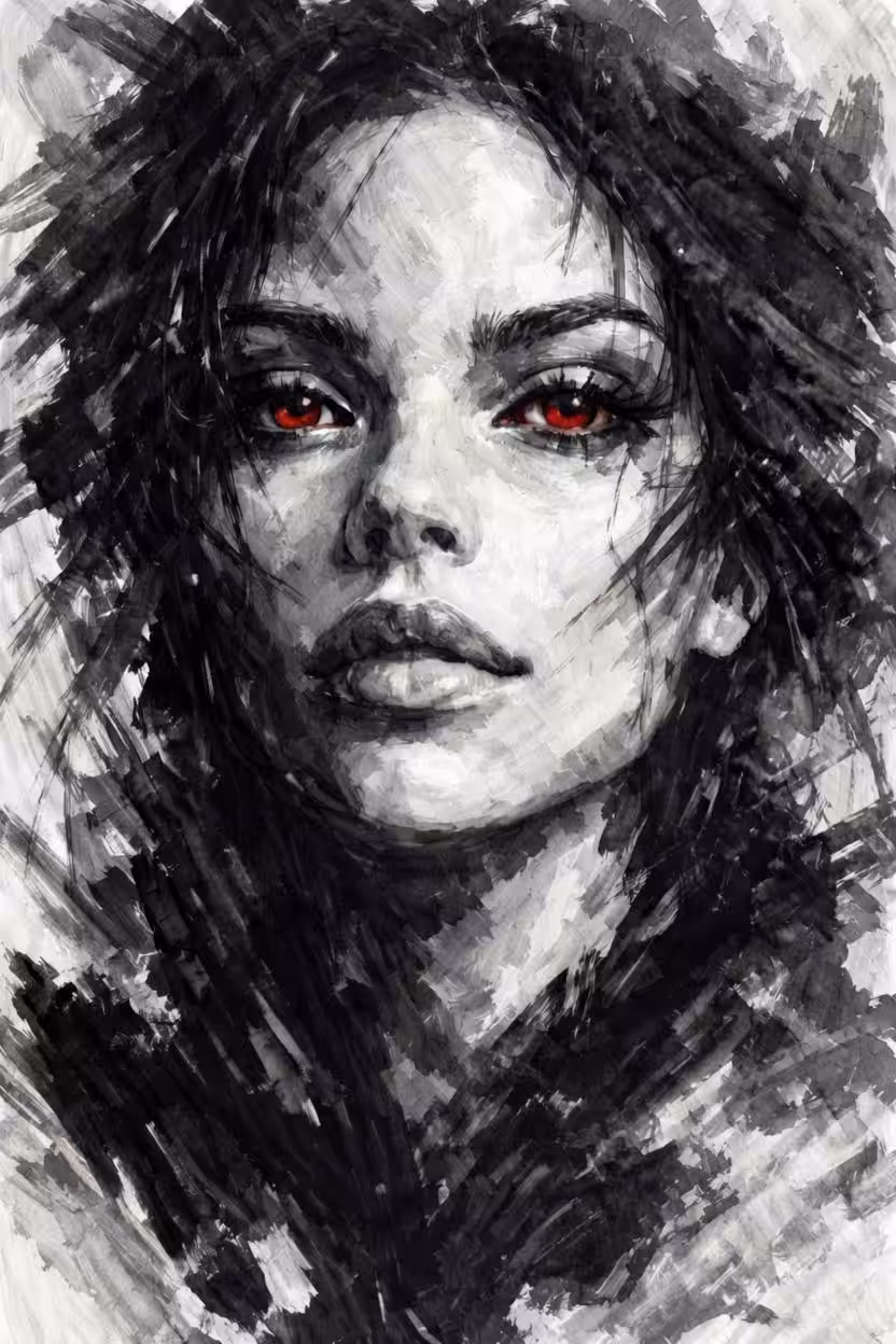 Mysterious red eyes.