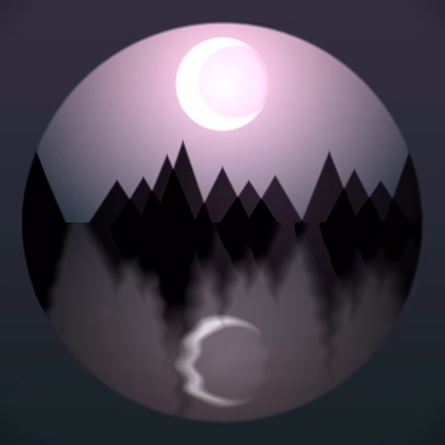 Night lake | Circle series #8