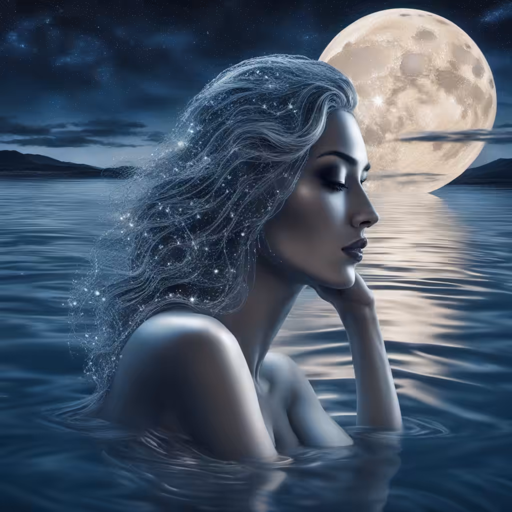 A woman made of crystal