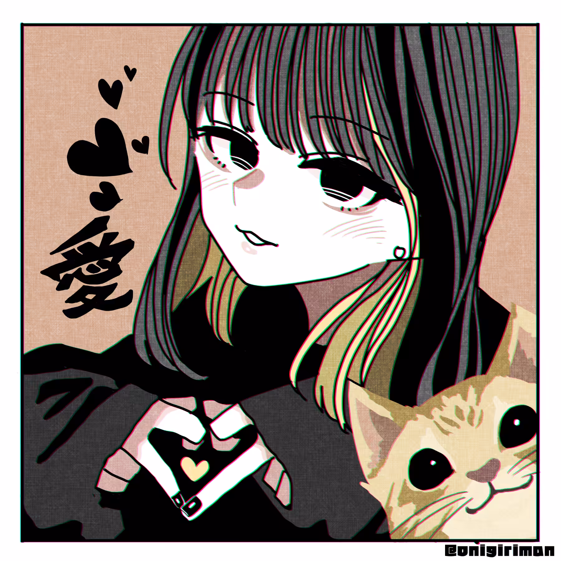 Lovely Girl & her cat🐈