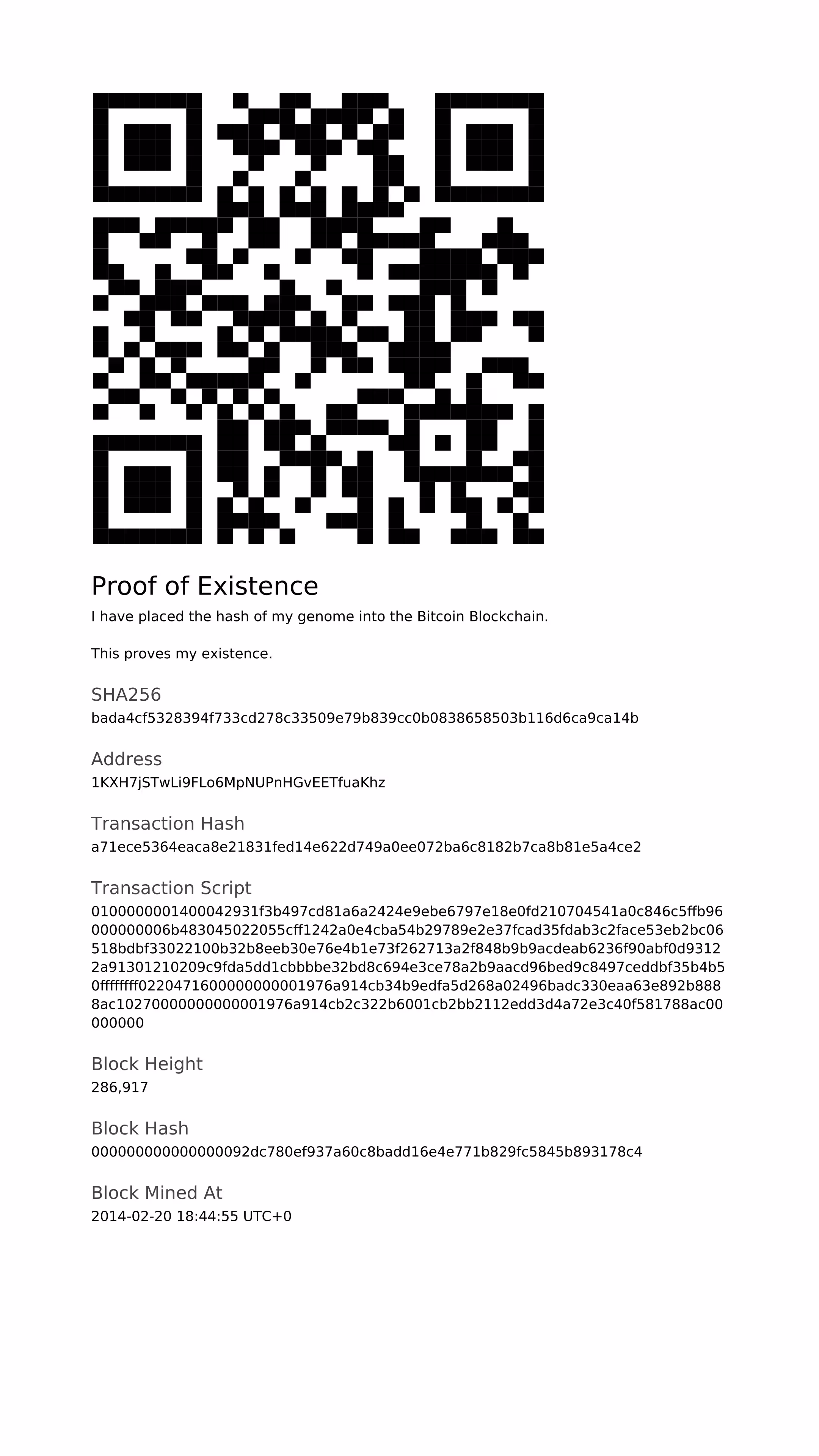 Proof of Existence
