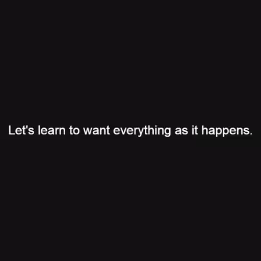 Let's learn to want ...