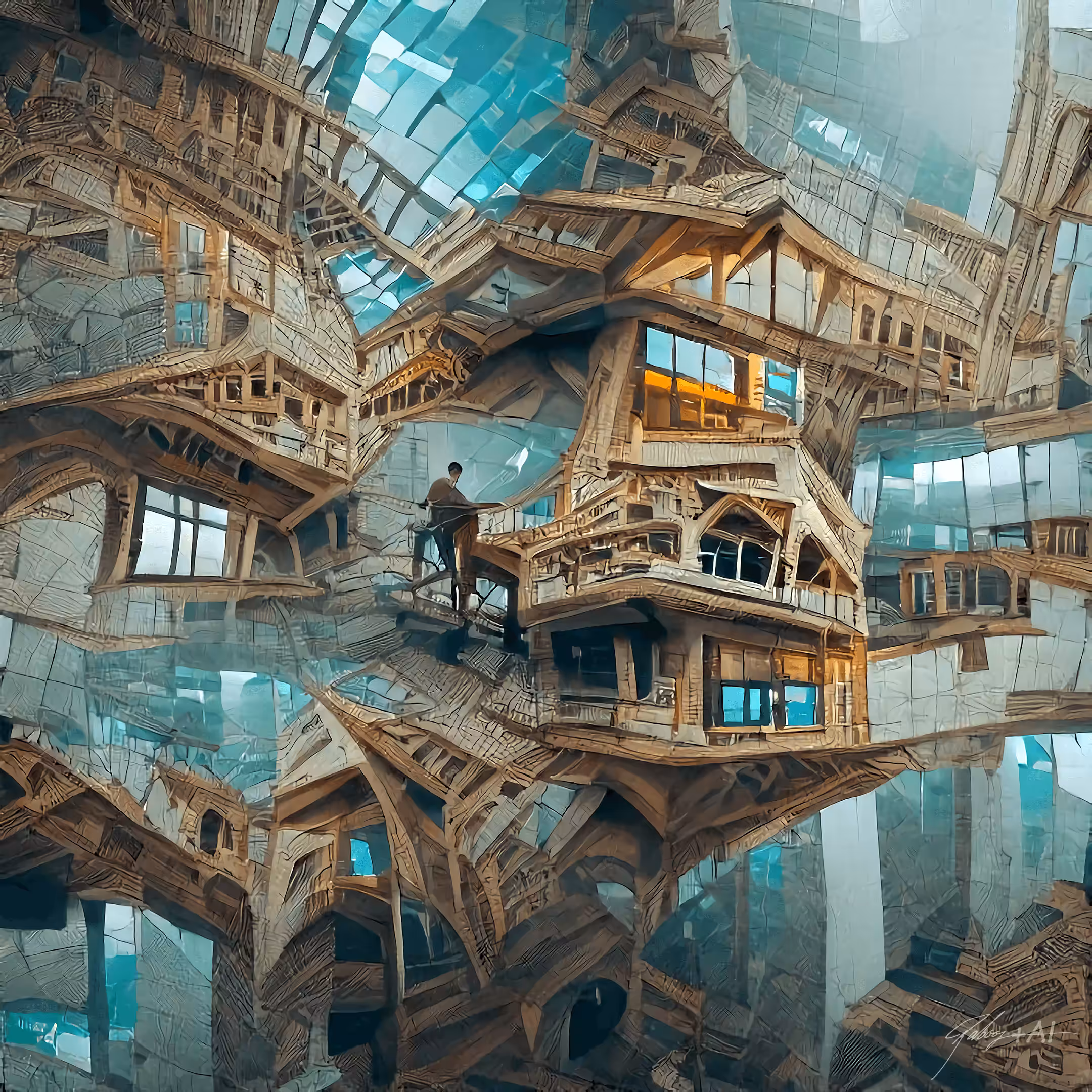 4 dimensional Futuristic office building