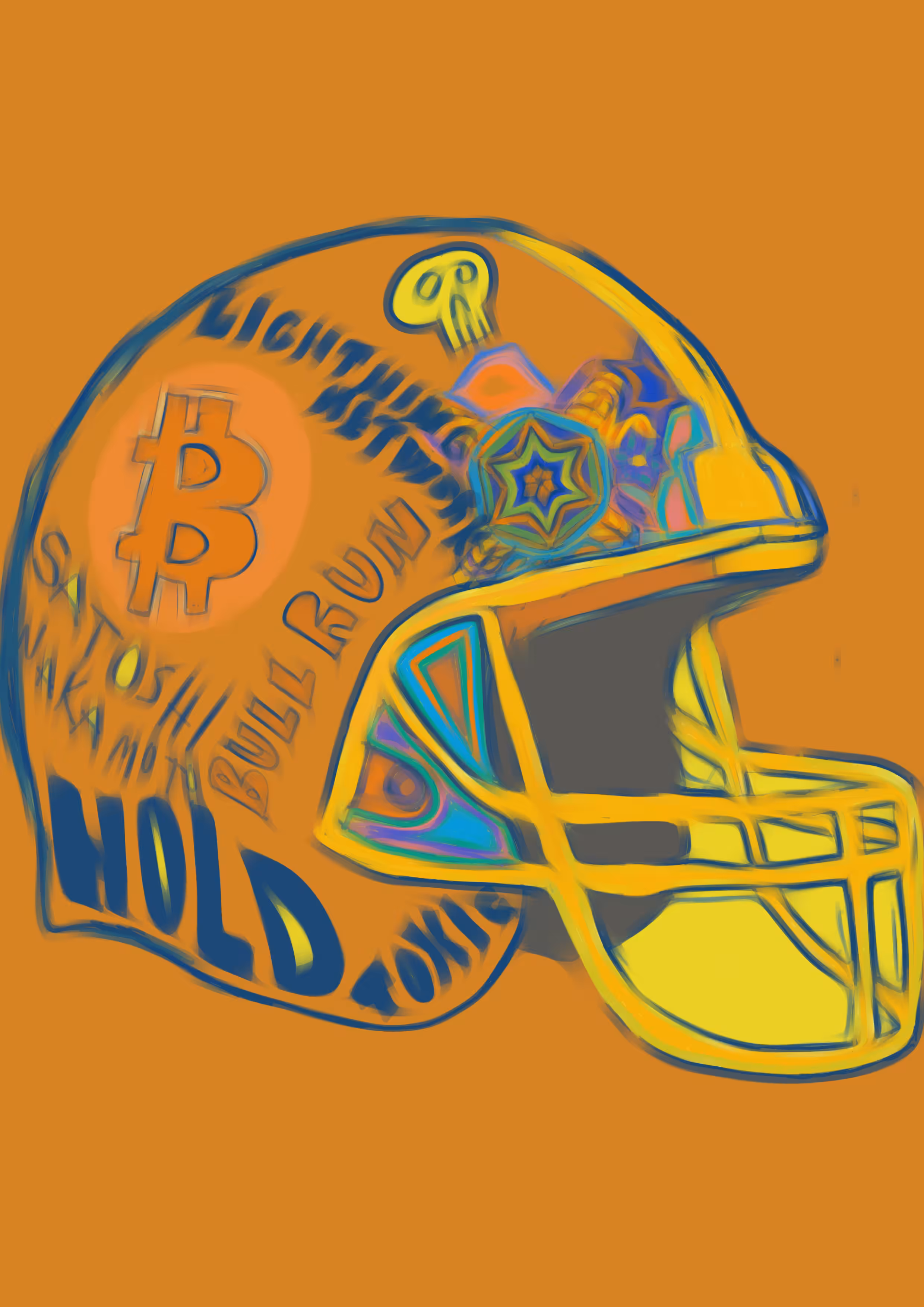 Bitcoin Football Helmet Orange