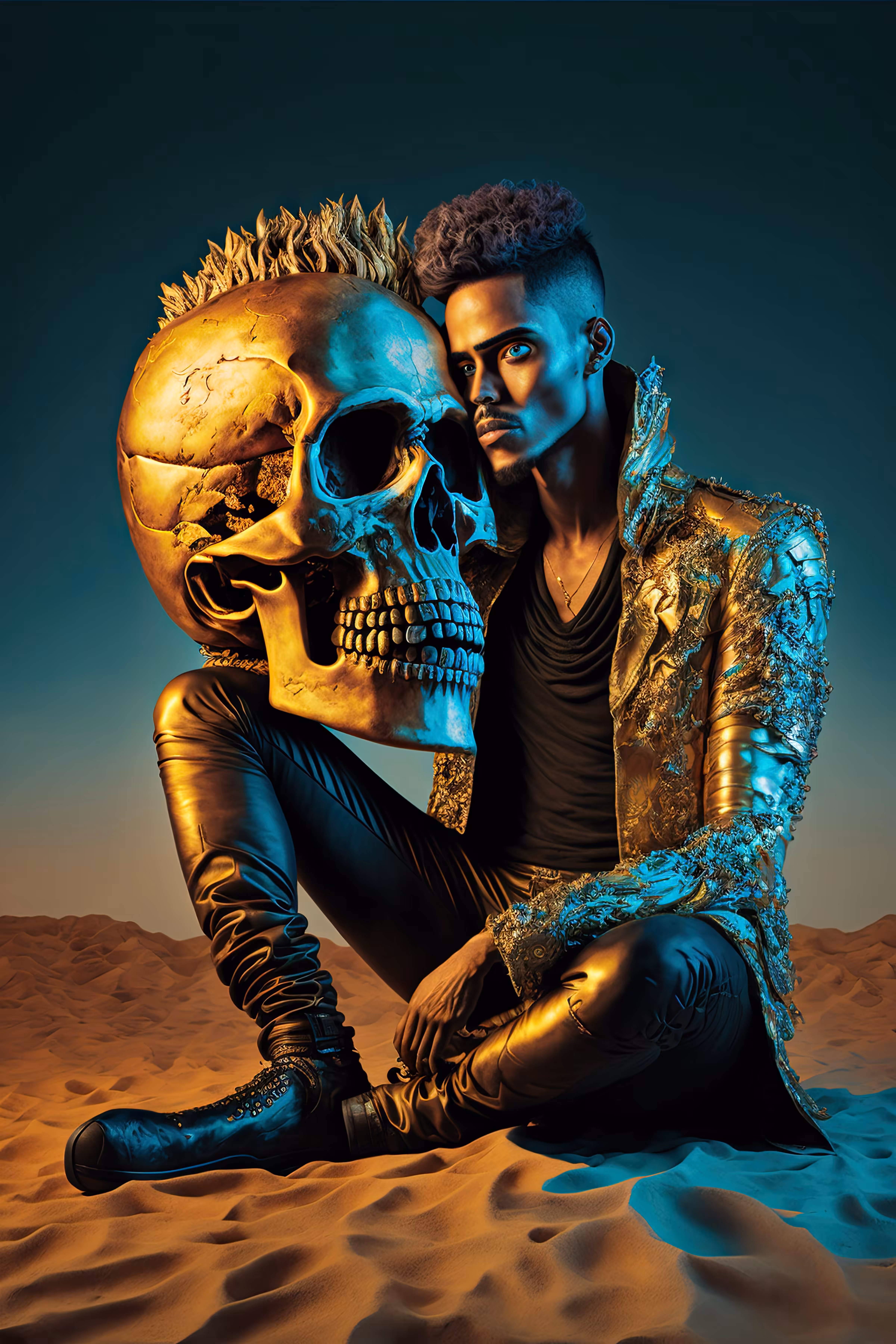 //// Gold High Neck Jacket ////