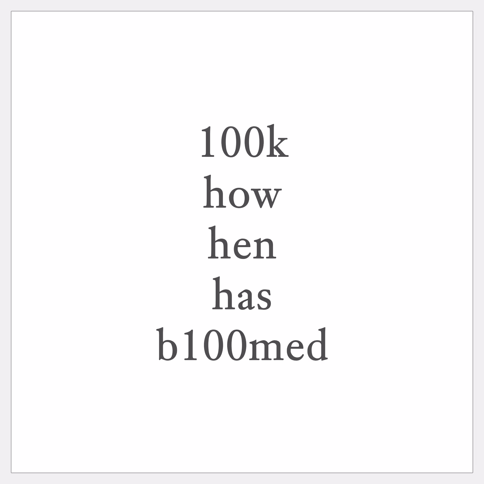 100 days of hen
