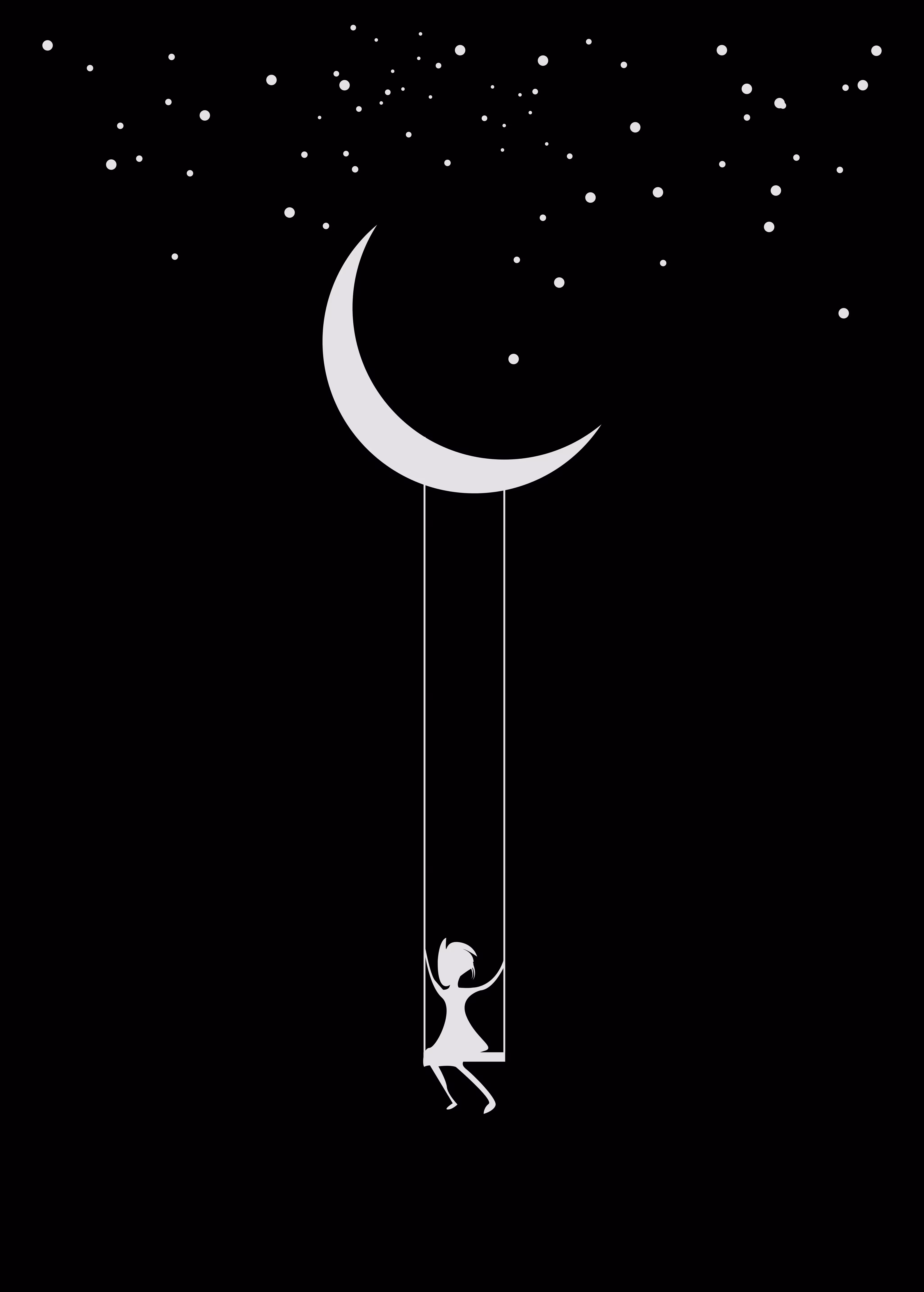 Little girl with moon
