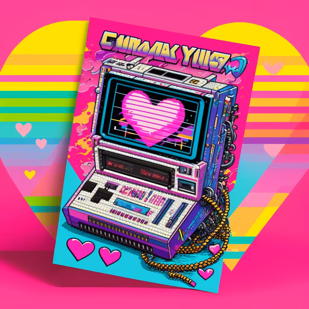 retro hearts wave