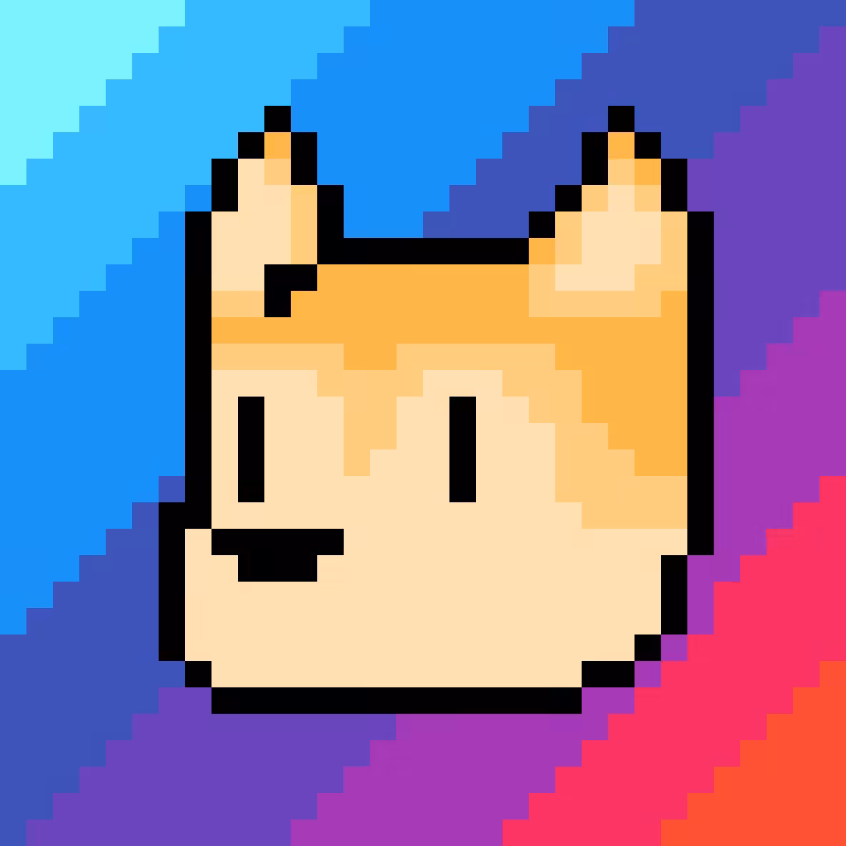 Pride Rainbow Pixel Doge