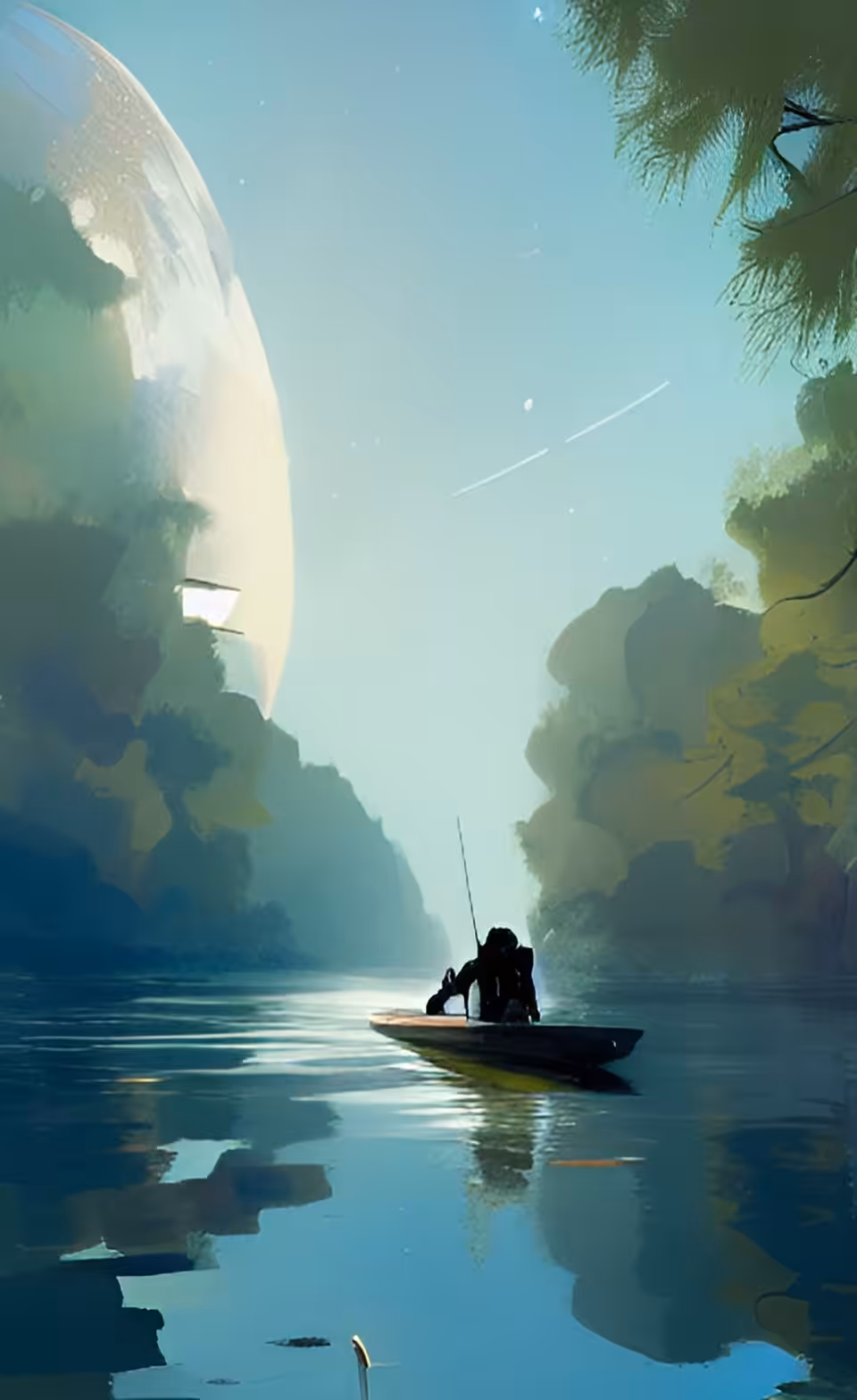 Astronaut in a boat AI