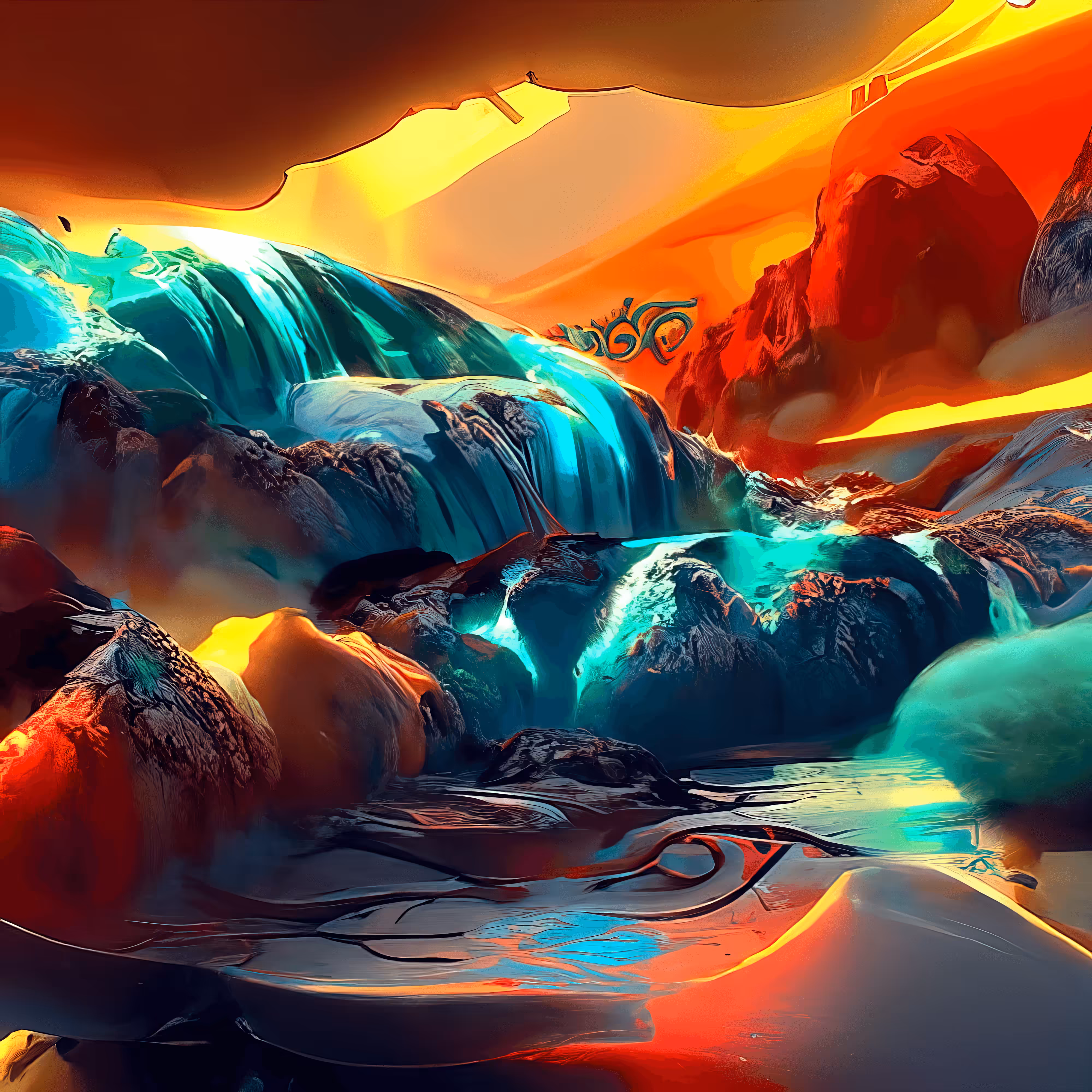 Waterfall Of Colors