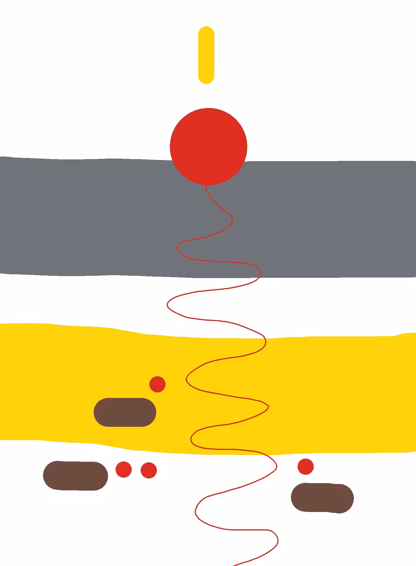 The beginning of style 2 - Stripes and dots: Sunset over the lake