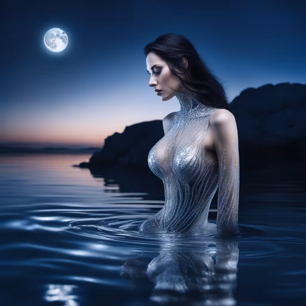 A woman made of crystal