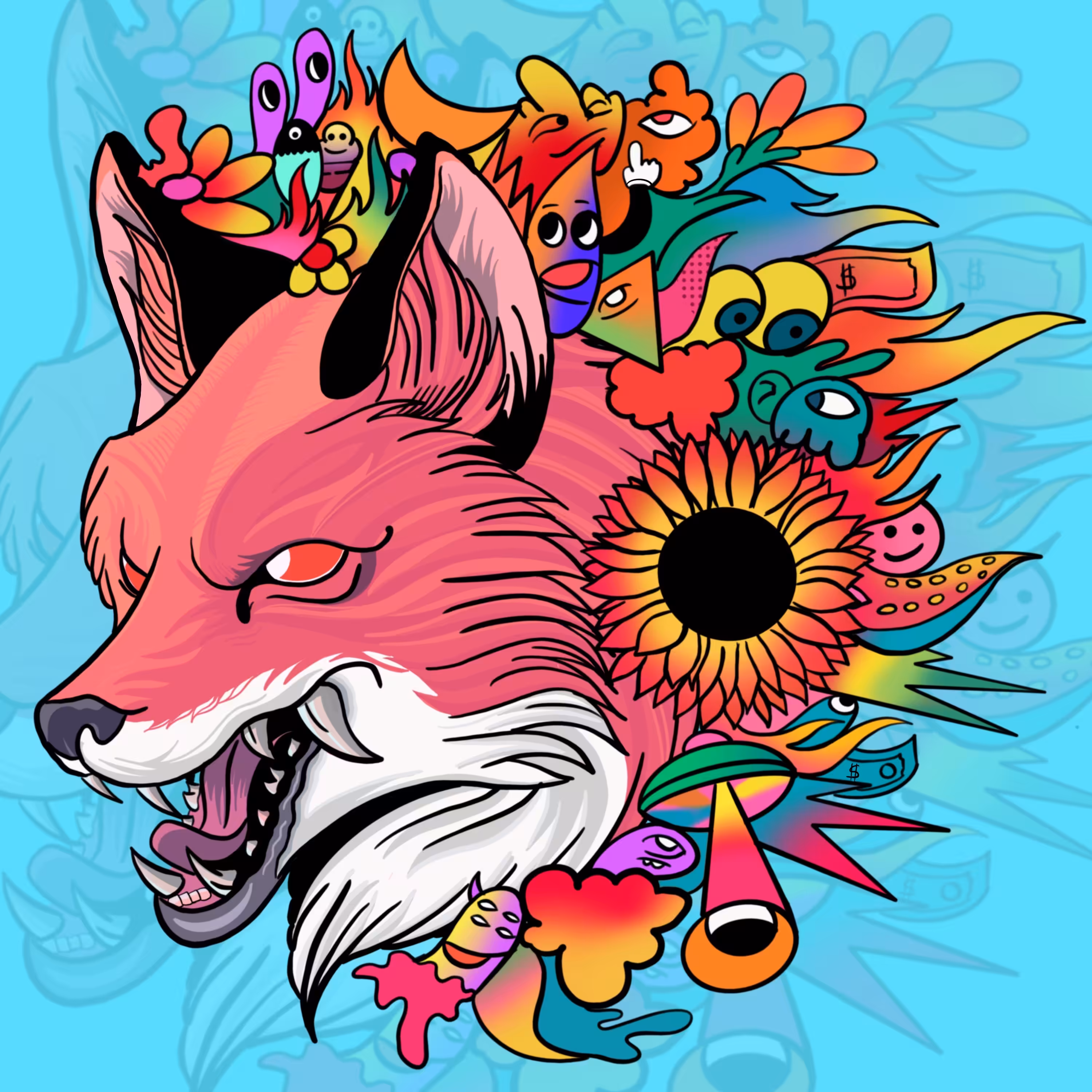 Fox doodleart