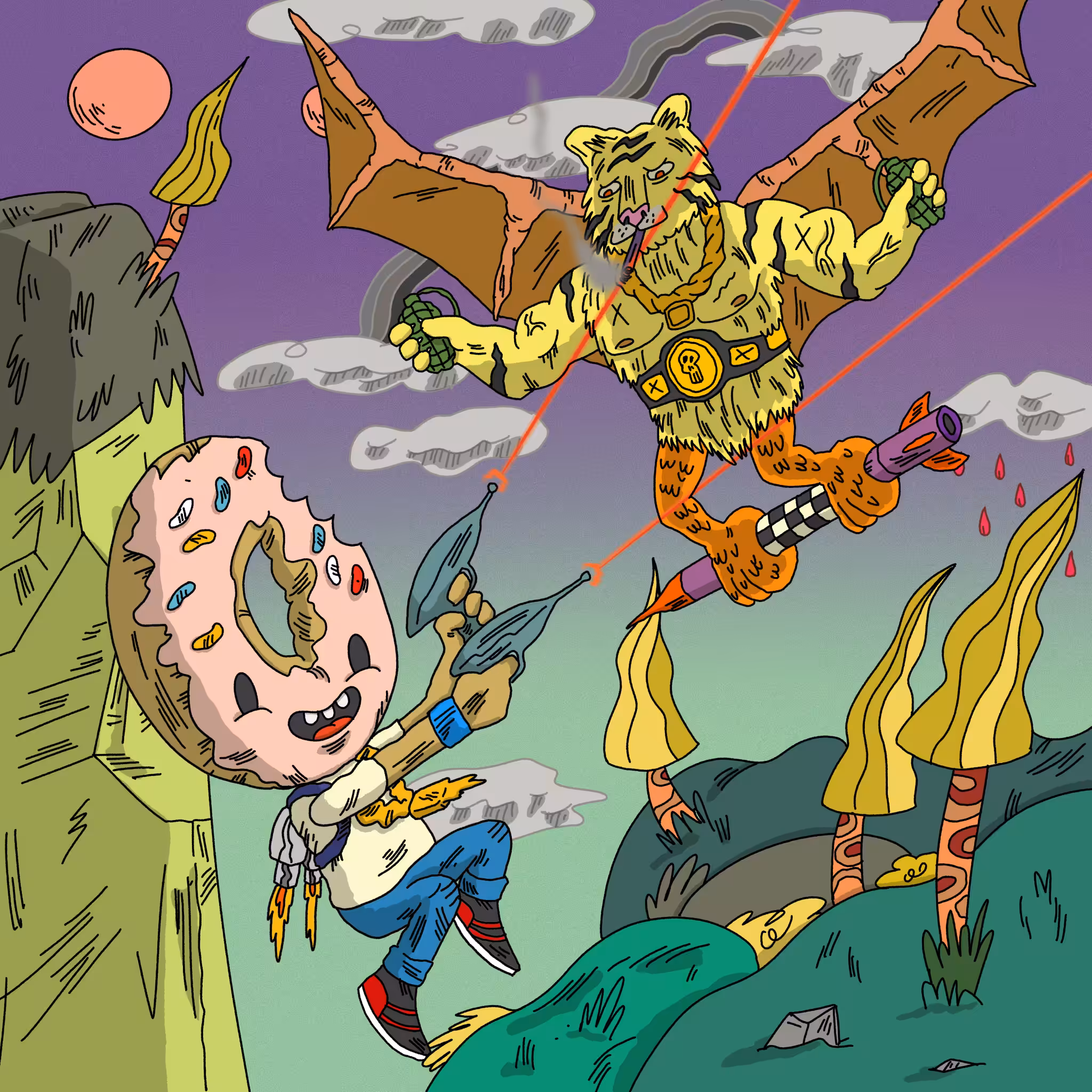 Donut vs Tiger