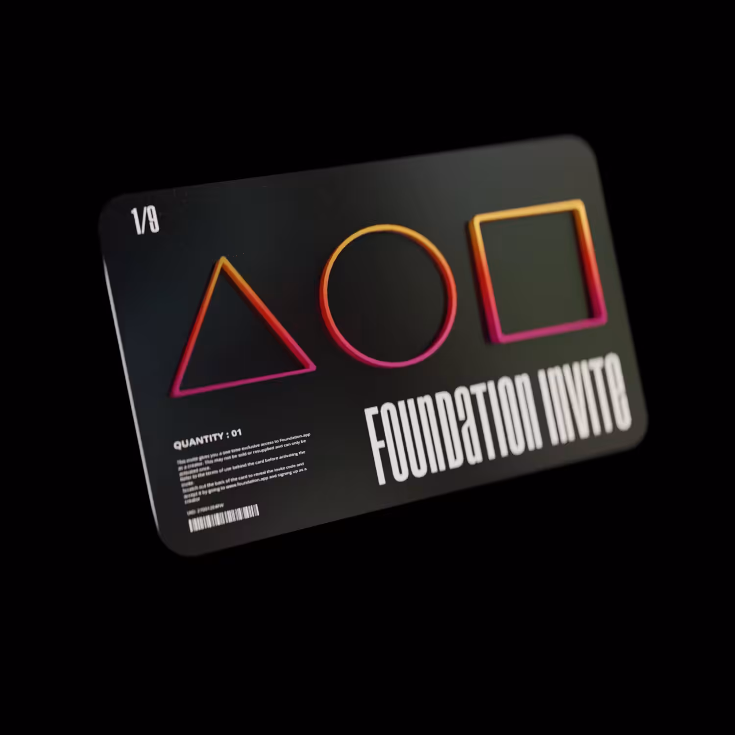 3D Printed Collectible - #1 CONCEPT FND INVITE CARD 