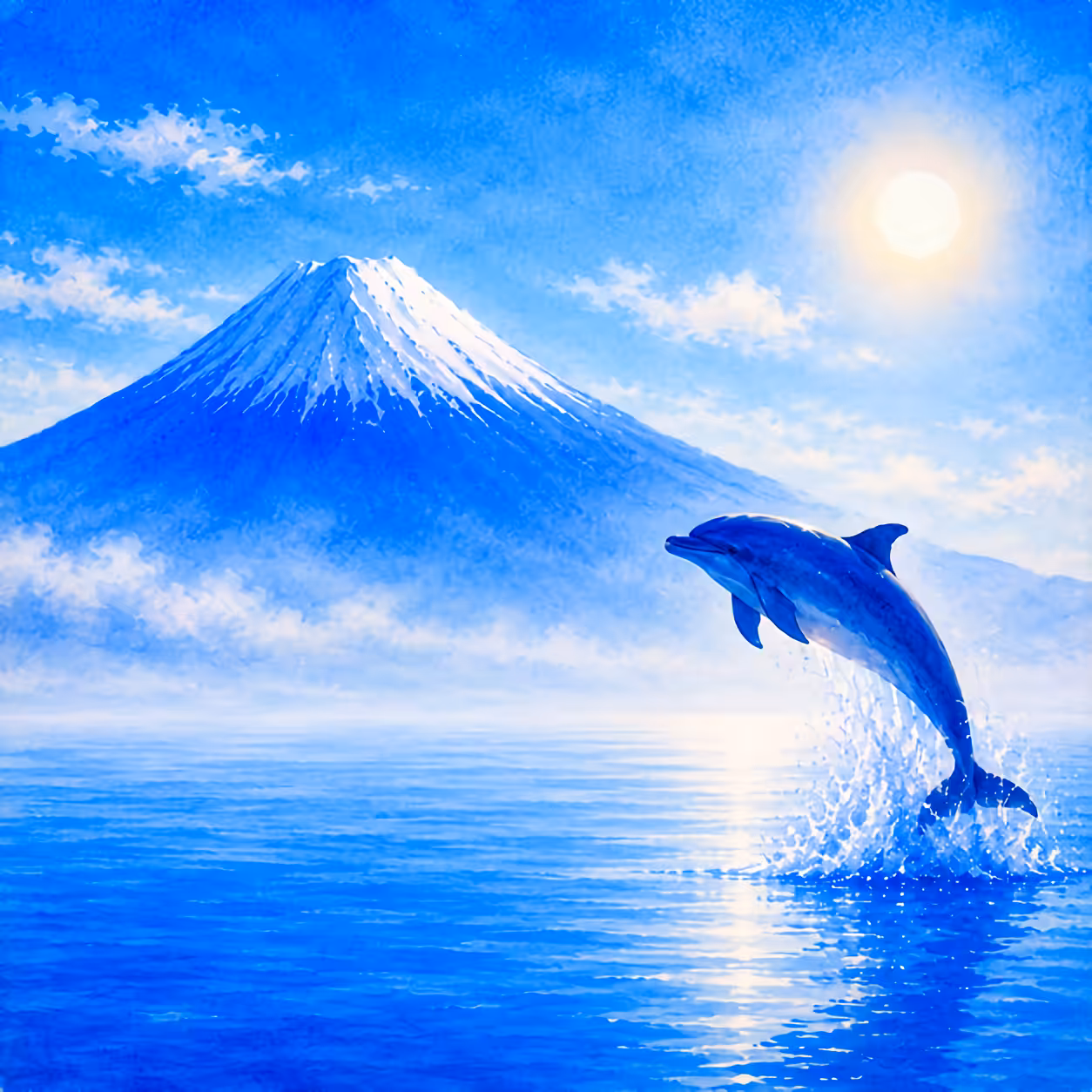 Simple Fuji Art: Blue Horizon