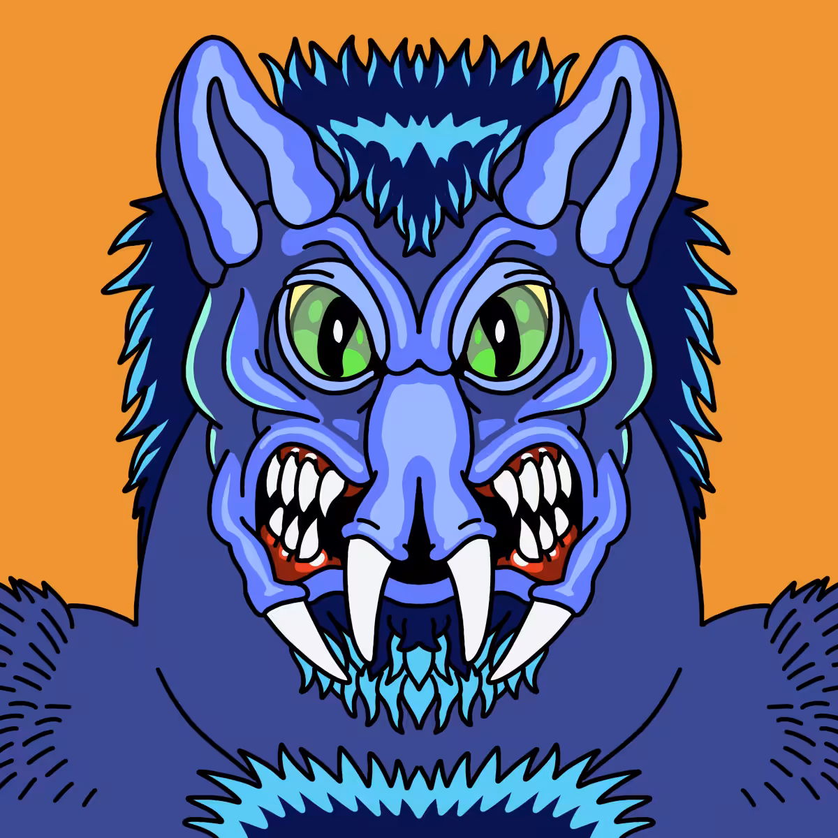Hedz: |Hedz| Angry Mouthgroomer Blue