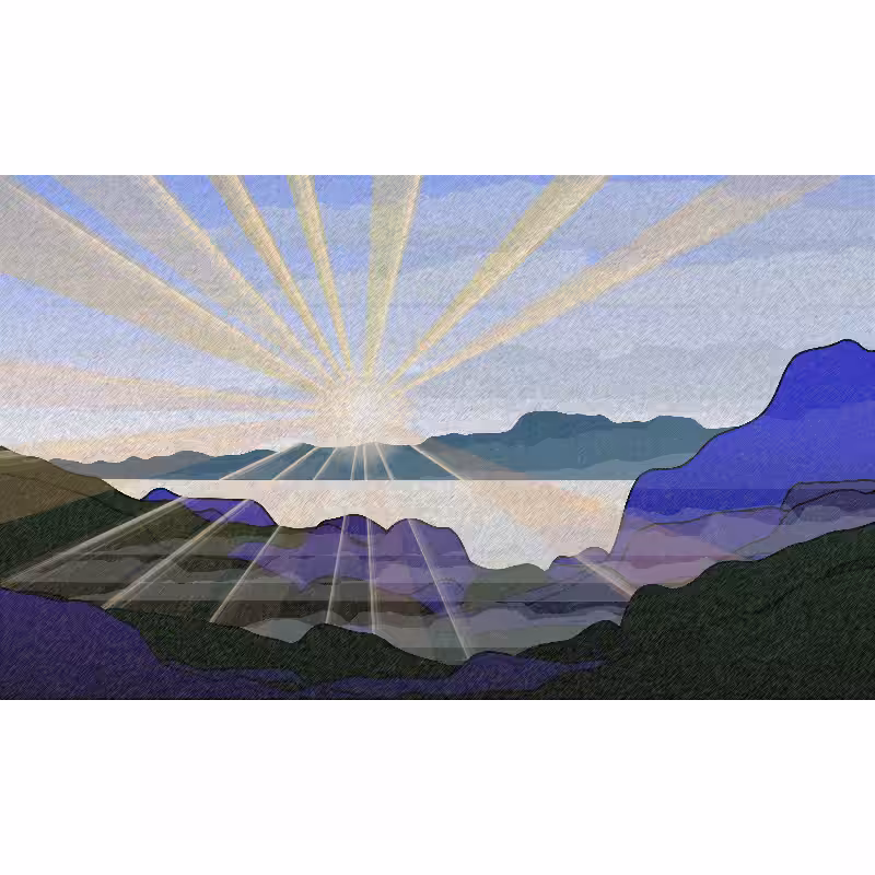 Sunrise over a Mountain Lake #43