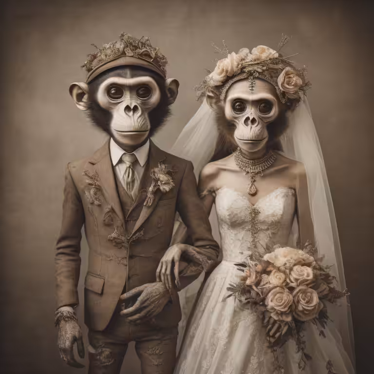 Monkey  Couple (Vintage )