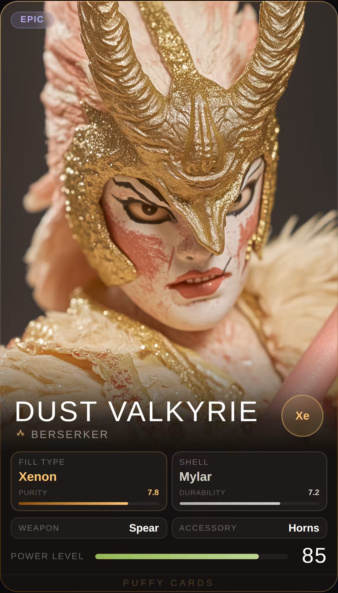 Puffy Cards: Dust Valkyrie