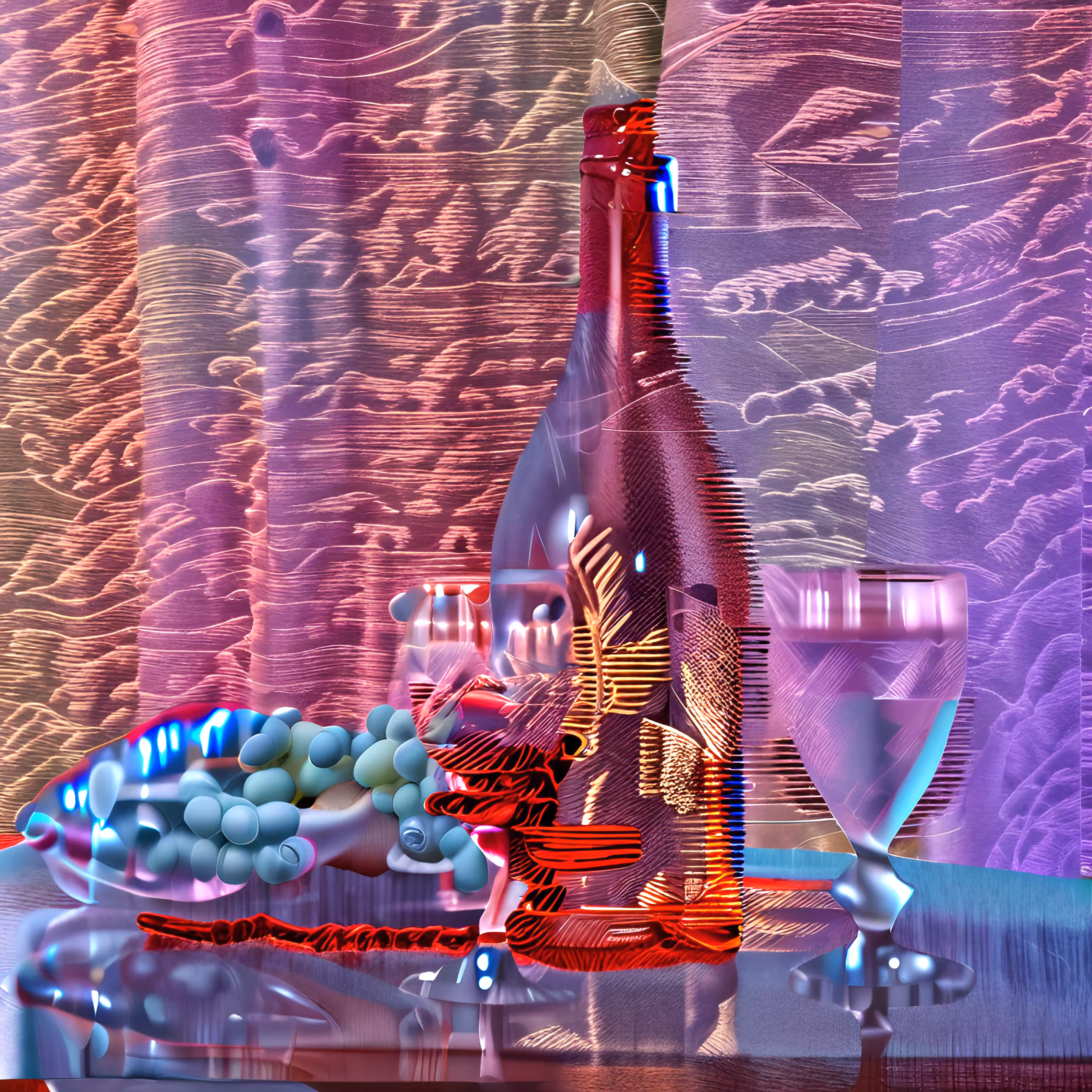 A Bottle of Wine With Two Glasses