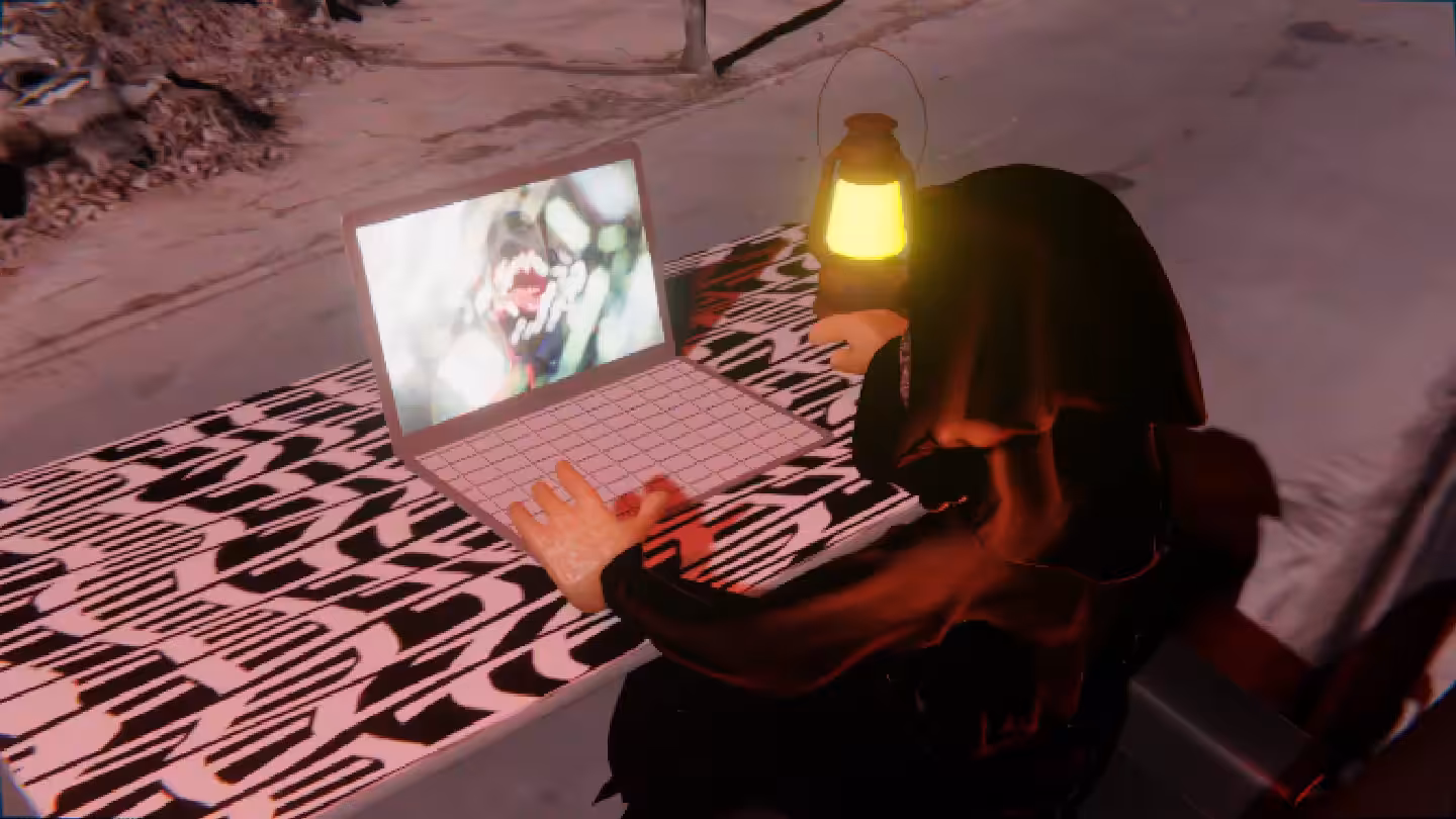 Desktop #235: The Guru in the Eames Chair With a Gas Lamp and a Algo Lite Macbook on a Pattern Table in Conflict