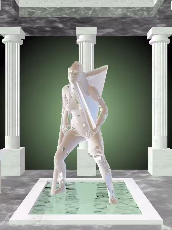 HeavenComputer: The Kicking Luminescent Beige Woman #7311