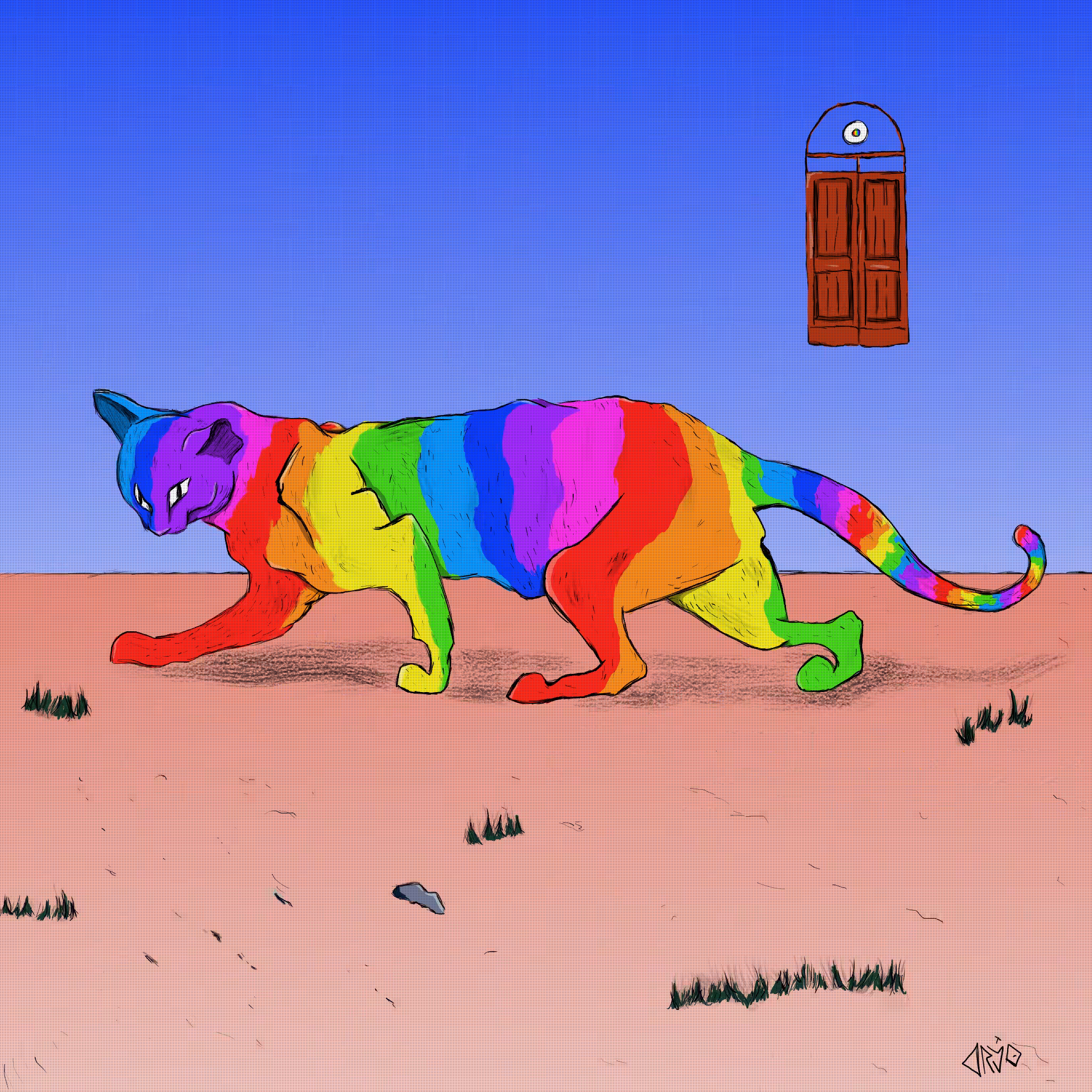 colorful cat 
