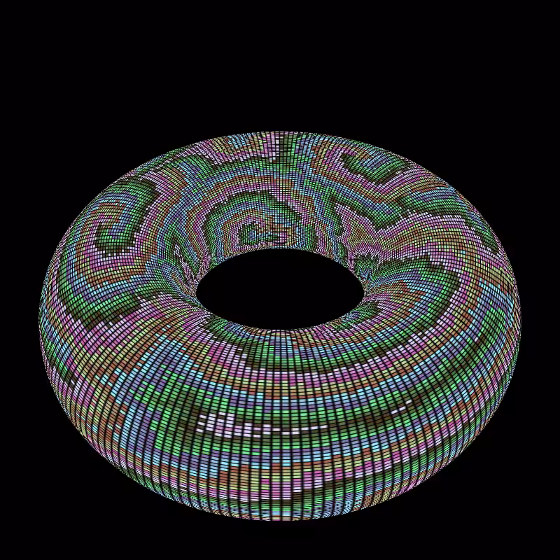 Reaction Diffusion on a Torus #8