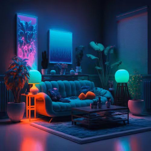 Neon living room by evening #3