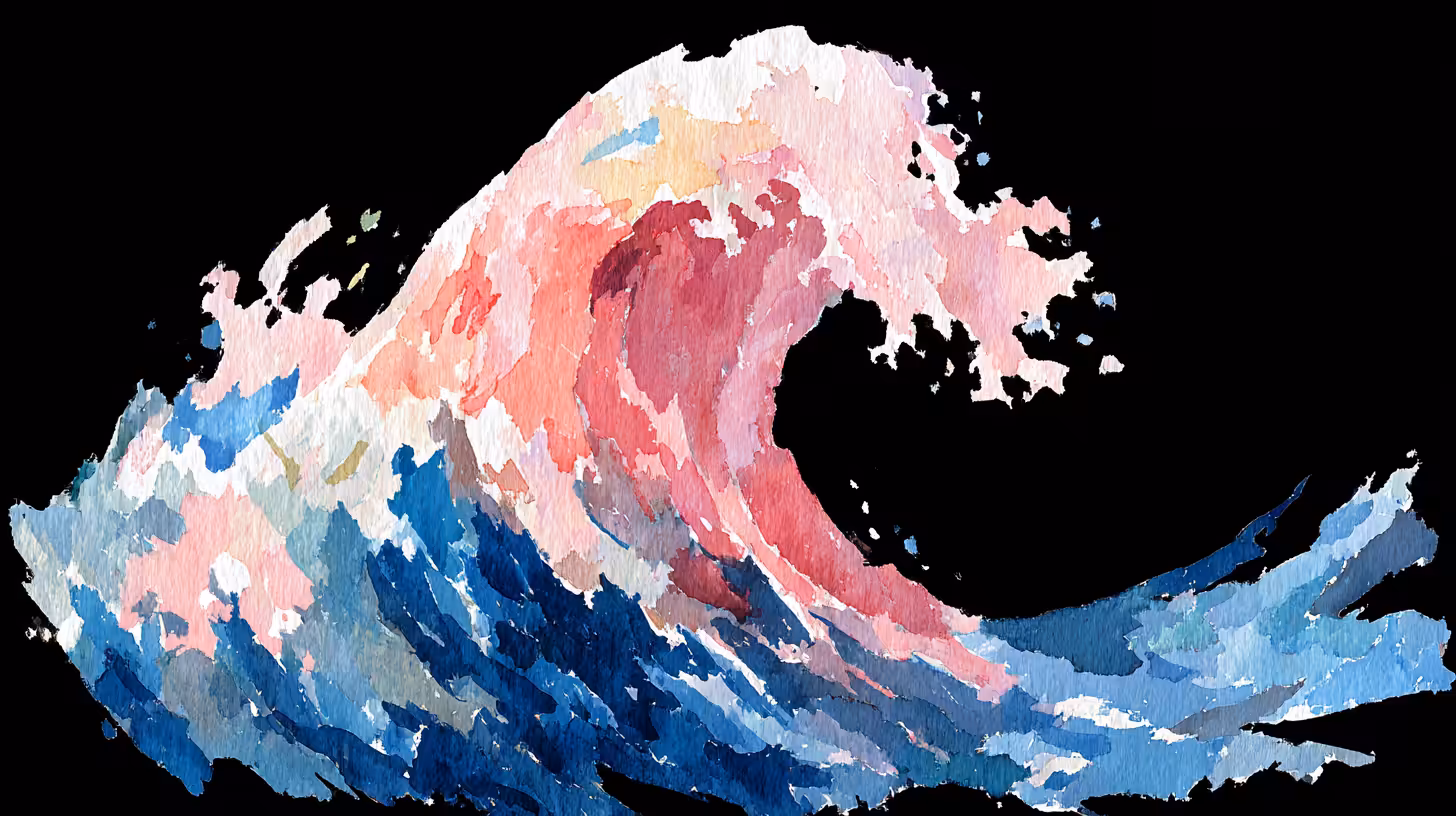 Fractured Tides: Dream of Pink Foam #05 
