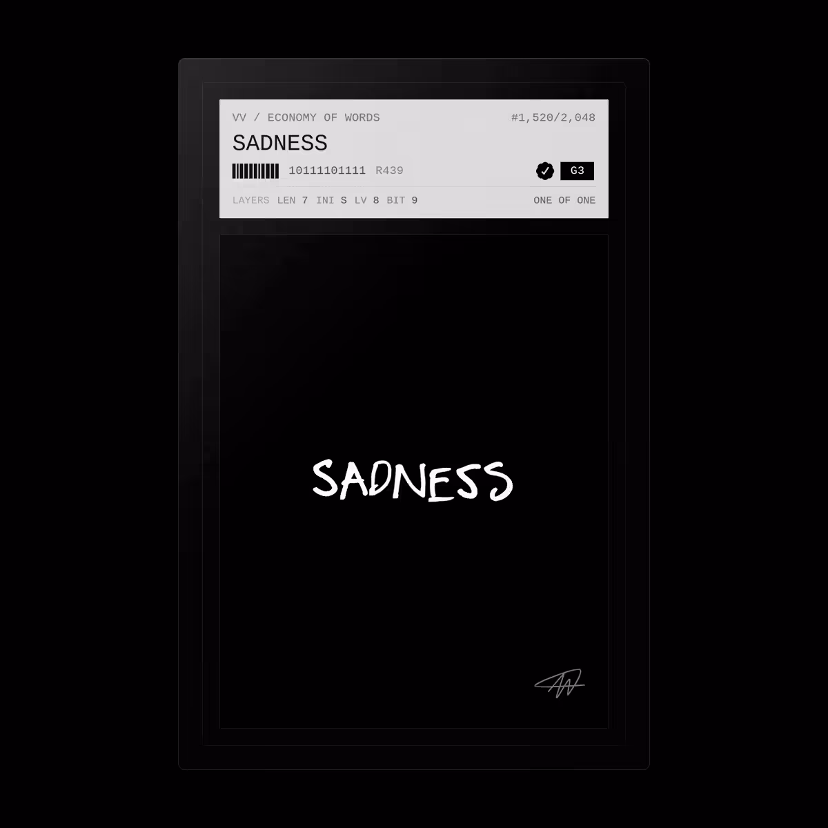 Economy of Words: SADNESS · #1520