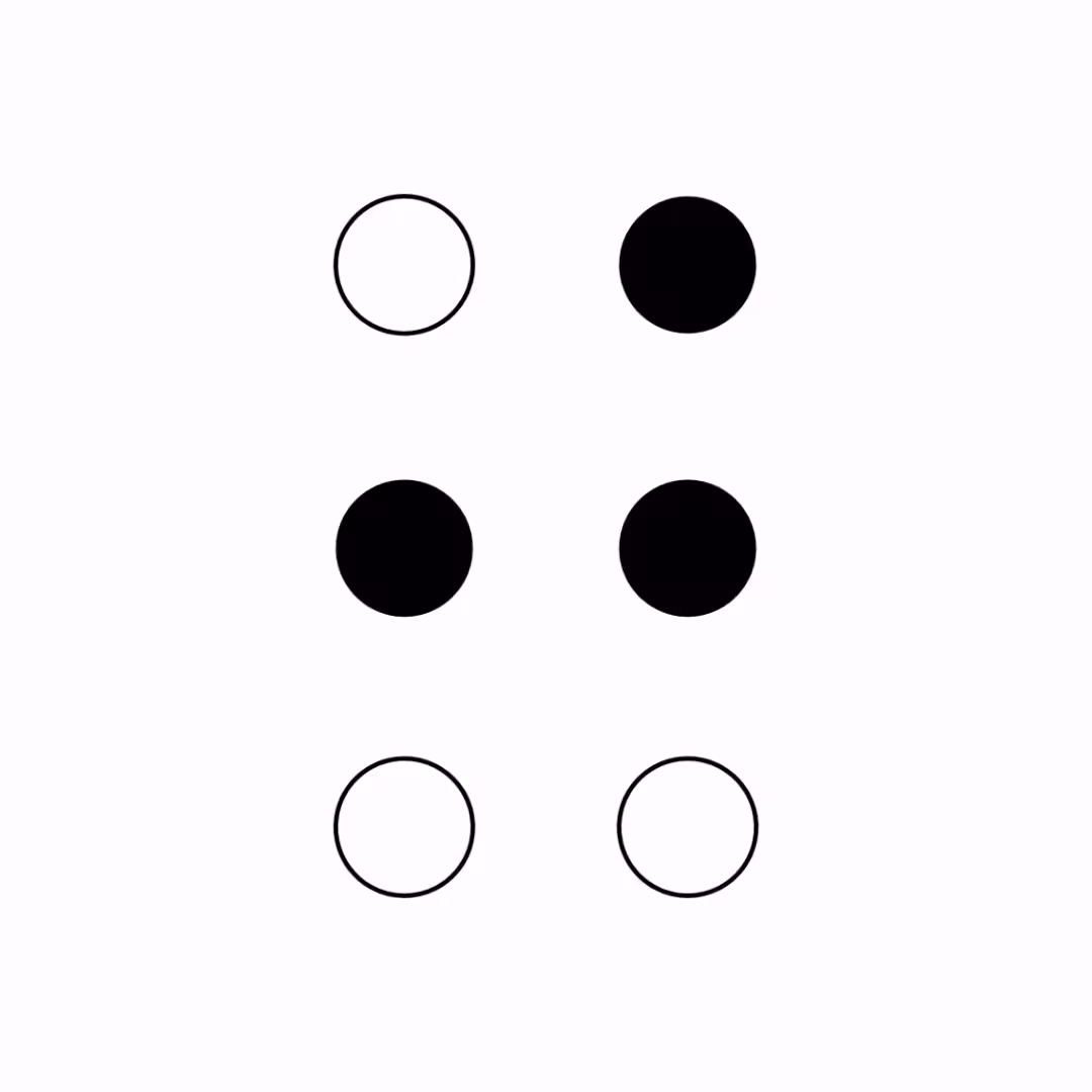 Braille Cells: The Audio/Visual Alphabet With Numbers: Braille Cell: J