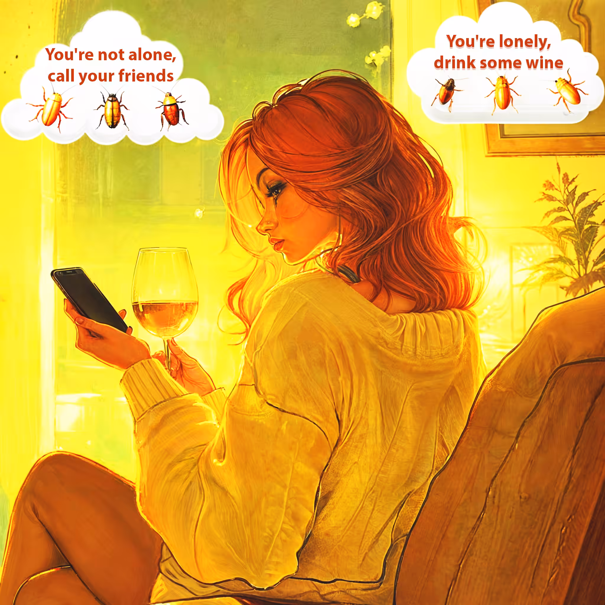 Cockroaches of evening loneliness