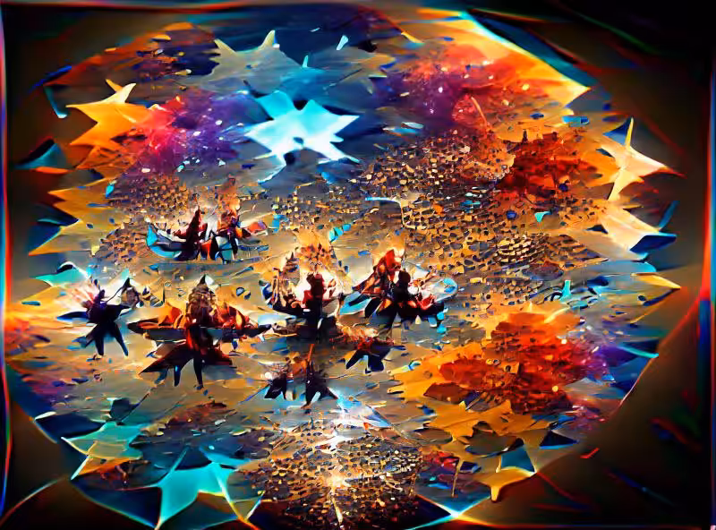 kaleidoscope of falling stars