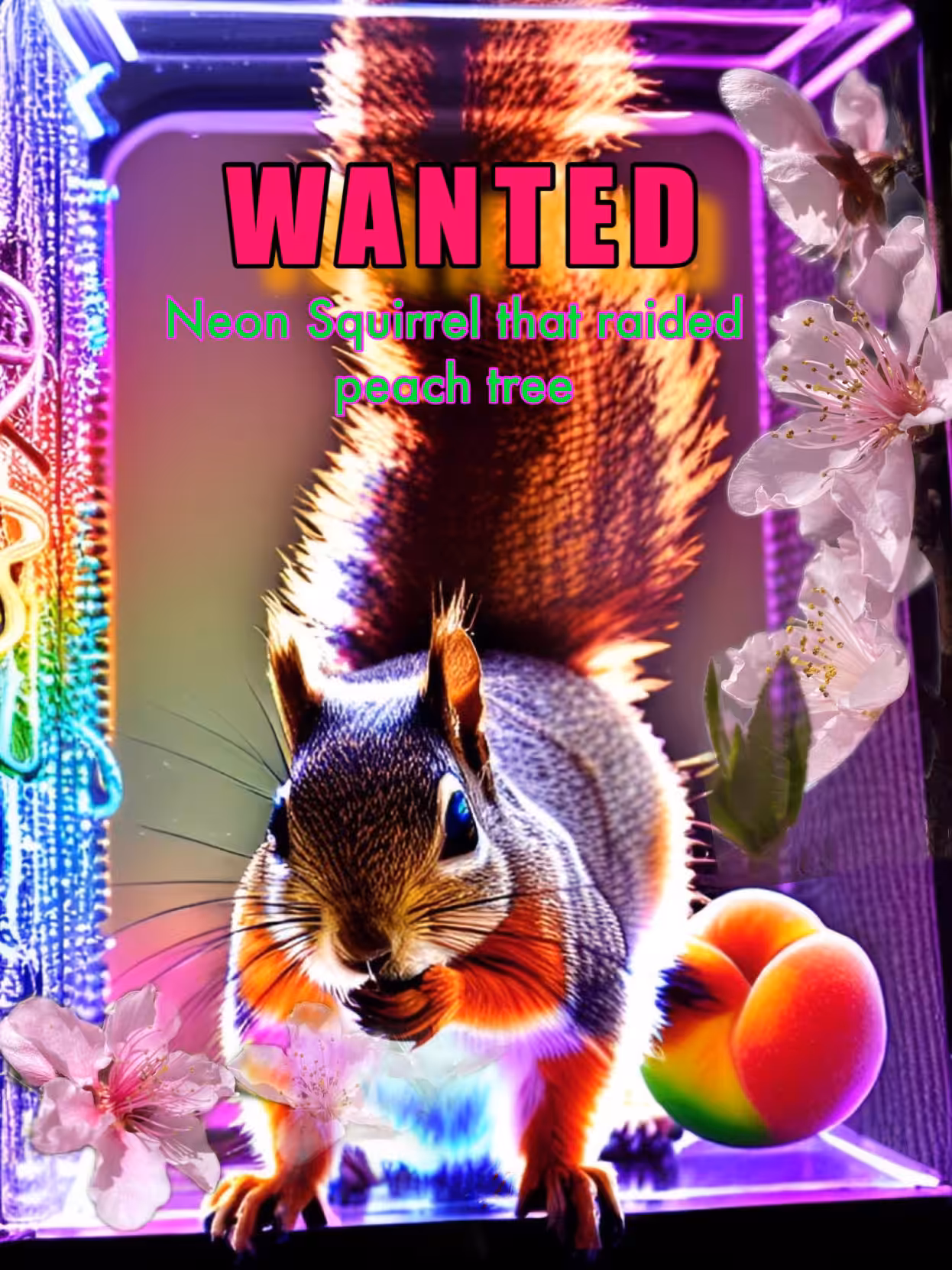 Neon Squirrel Peach Tree Raider