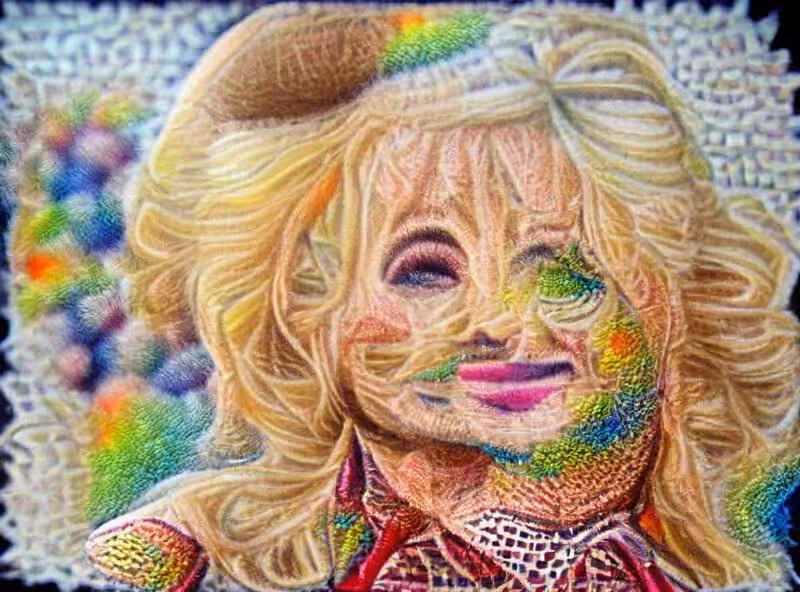 Abraham's First Works: Rainbow Dolly Parton Pointillism