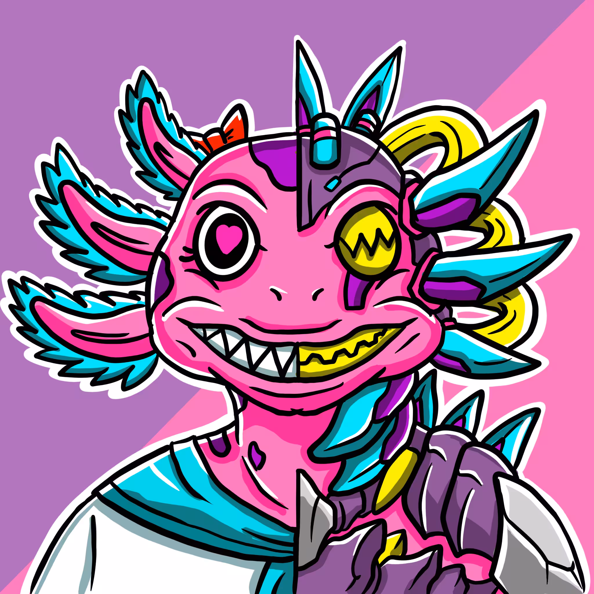Mirror Zoo: Axolotl / Cyborg (common)