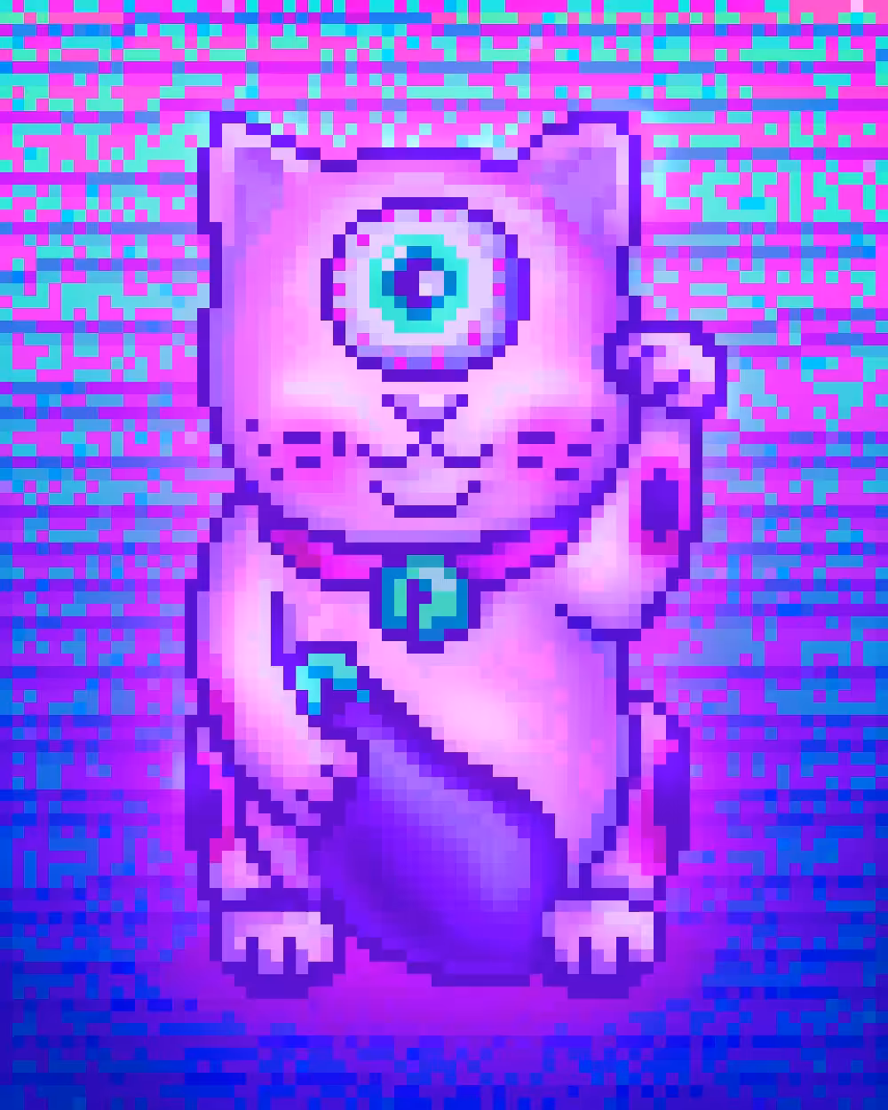 Lucky Aubergine Kitty