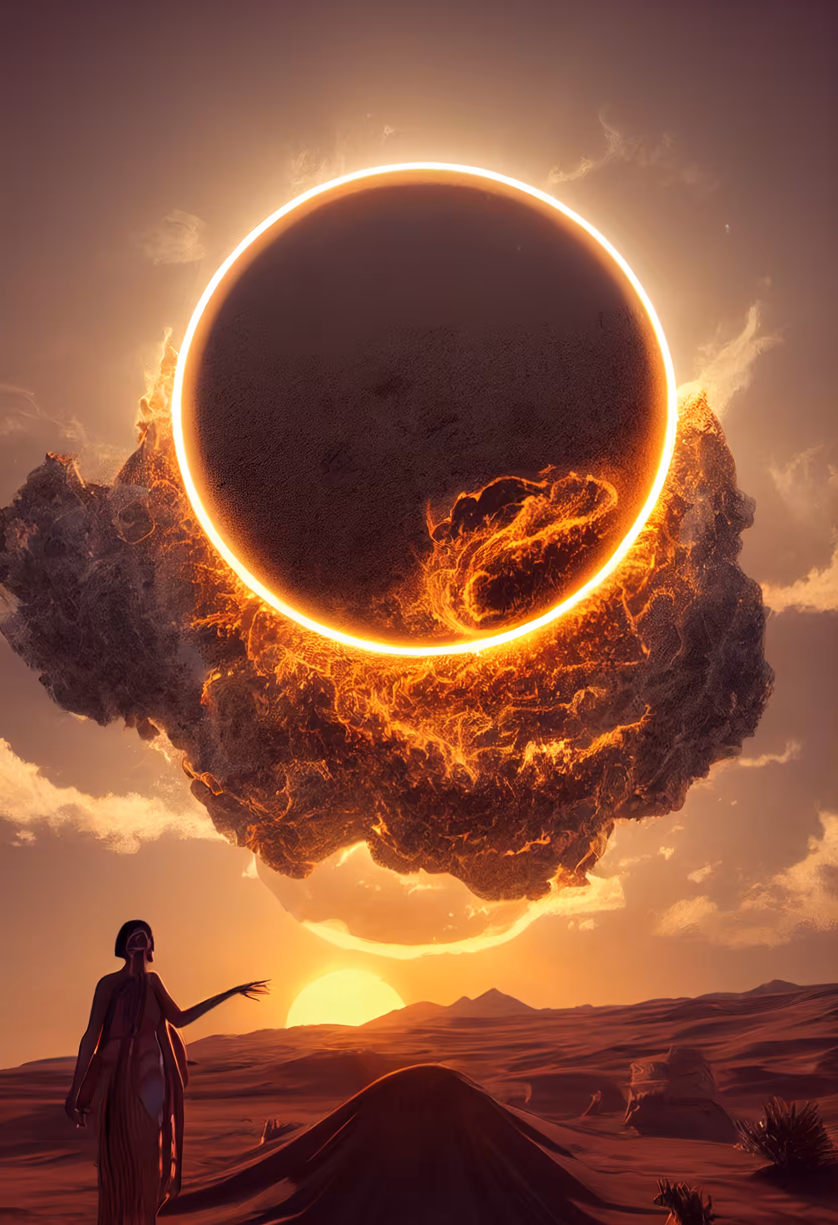 Solar Eclipse And Virgin Woman