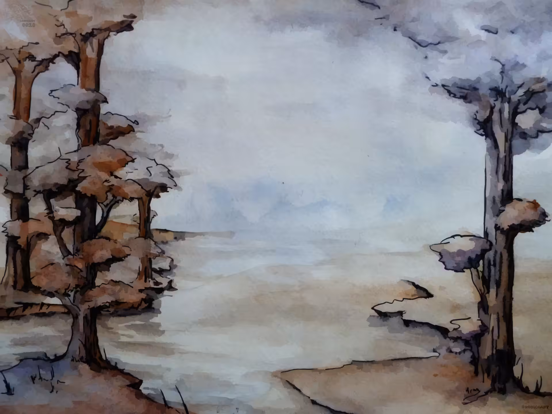 Fantasy watercolor landscape 0010